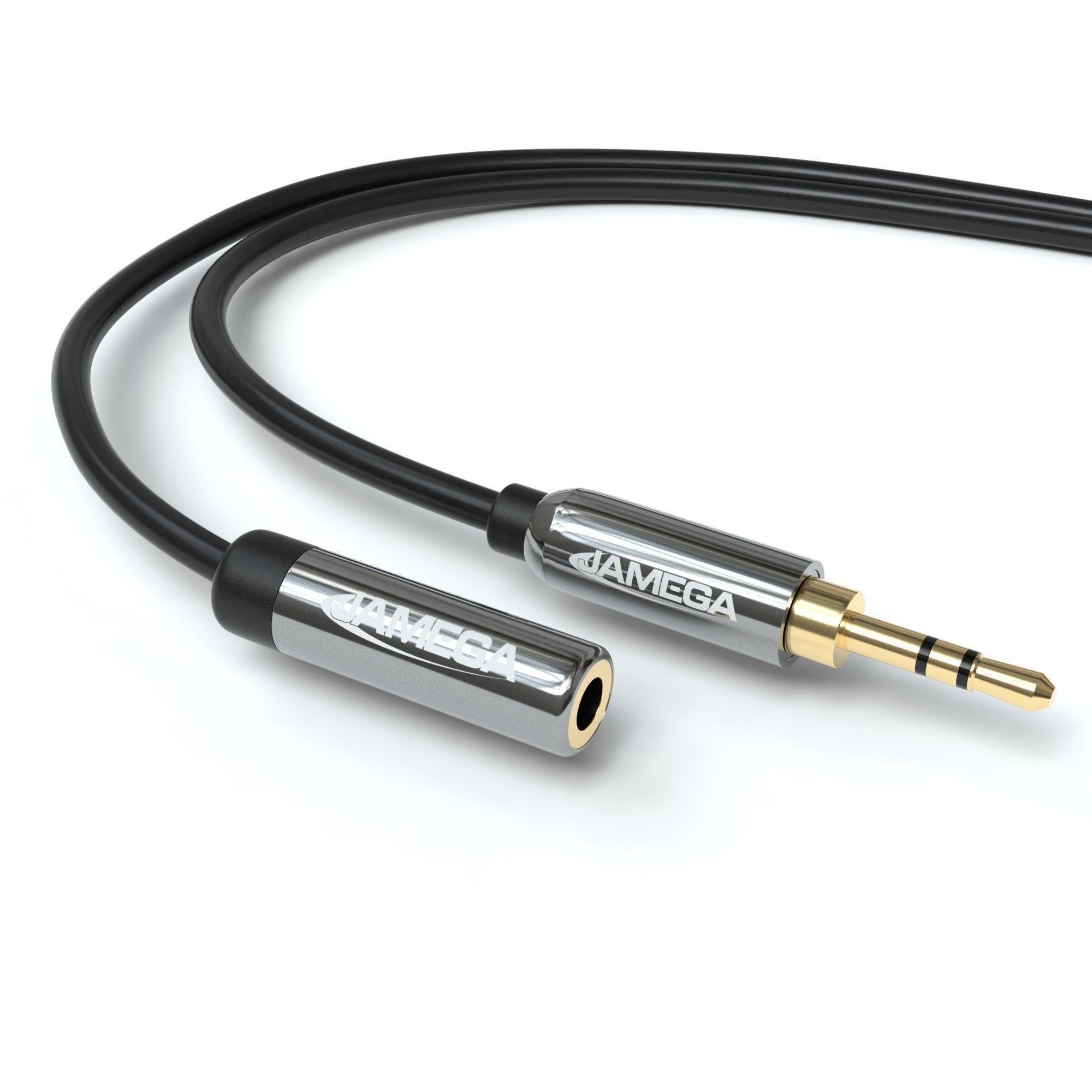JAMEGA AUX Verlängerungskabel 3,5mm Klinke Stecker zu 3,5mm Buchse Klinkenkab Audio-Kabel, 3,5mm Klinkenstecker 3 Polig, 3,5mm Klinken Buchse (100 cm)