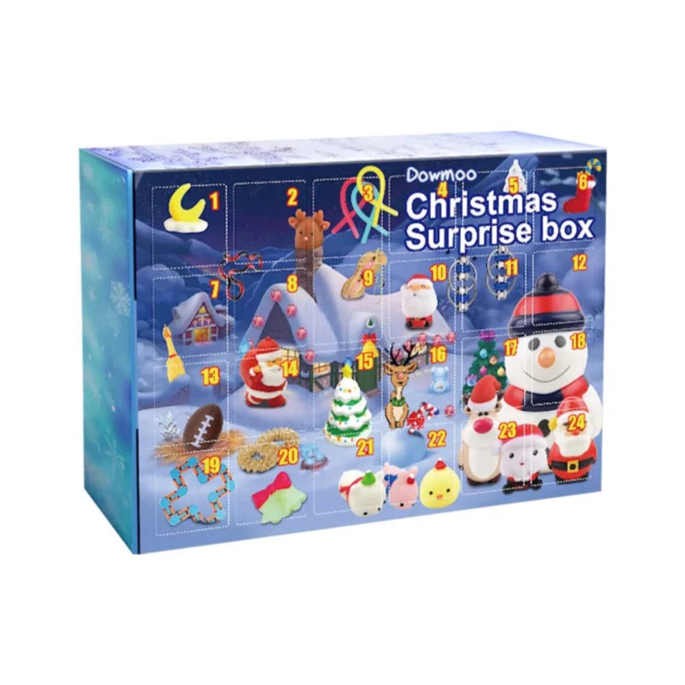 Dowmoo Adventskalender Blind Box Figurenkalender mit 24 Überraschungsfiguren aus Kunststoff, Sammelfiguren für Kinder, täglicher Countdown, Weihnachtsgeschenk