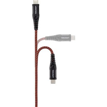 TOOLCRAFT USB 2 Anschlusskabel USB-Kabel, Extrem robuste Geflechtschirmung, beidseitig verwendbarer Stecker