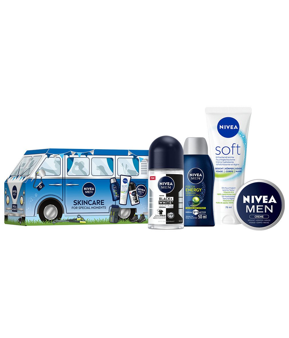 Nivea Hautpflege-Set MEN Mini Bus Male 2026 - Geschenkset im Bus‑Design 4 Pflege‑Essentials Set
