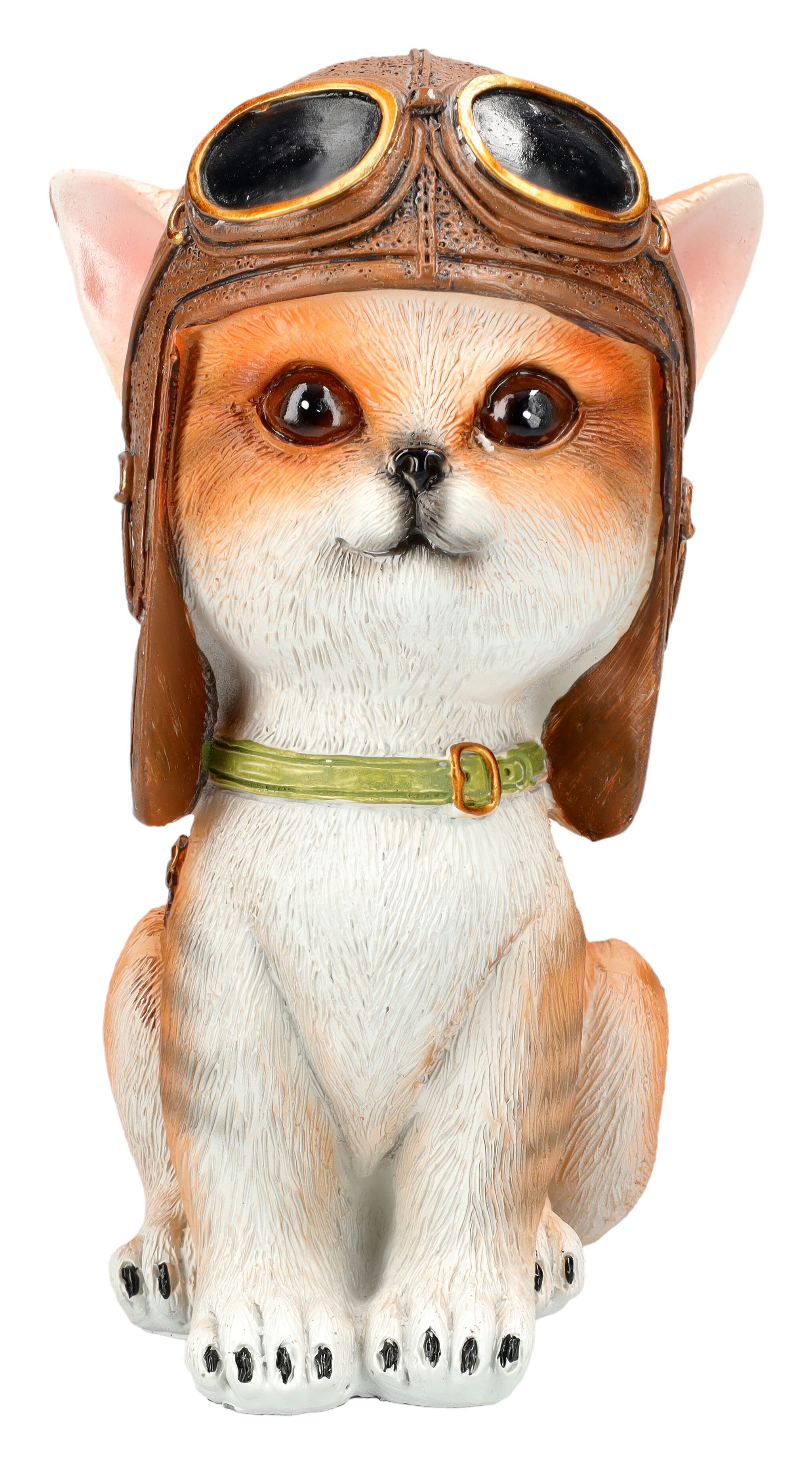 Figuren Shop GmbH Tierfigur Katzen Figur Pilot – Lustige Katze Statue Roter günstig online kaufen