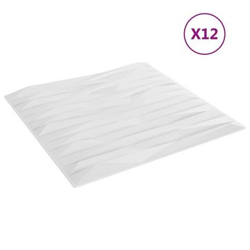 vidaXL Wandpaneel Wandpaneele 12 Stk Weiß 50x50 cm EPS 3 m² Stein