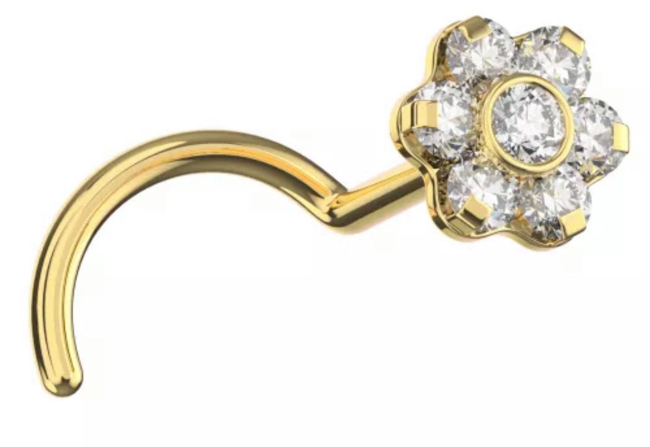 Karisma Schmuck Nasenpiercing Titan G23 Nasenstecker Blume 6 Premium Zirkon günstig online kaufen