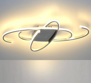 Lewima LED Deckenleuchte »Ellan« XL 60x26cm Deckenlampe Alu gebürstet / satiniert 24W, Warmweiß, sparsam und hell, ideale Lampe Leuchte für Wohnzimmer Schlafzimmer