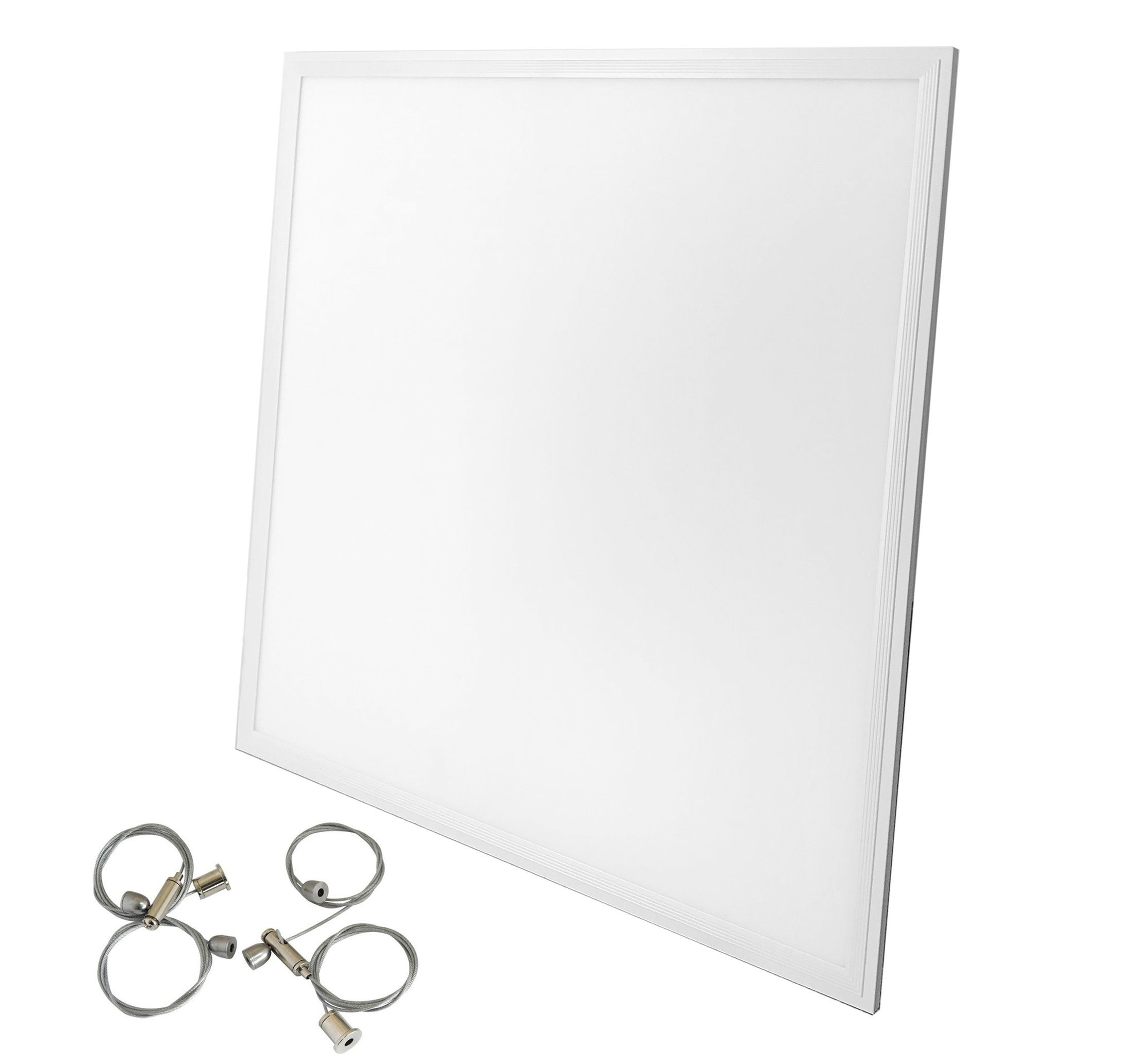 Lecom LED Panel 620x620 mm Panel 40w Einbau Aufbau Aufputz mit oder ohne Montage zubeh, LED Panele mit Drahtseilsystem 35W Kaltweiß 62x62x10mm