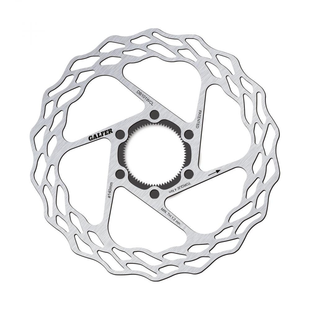 Galfer Scheibenbremse Galfer Road Wave CL Bremsscheibe Ø 140 mm silber - Ultraleichte Wave-B