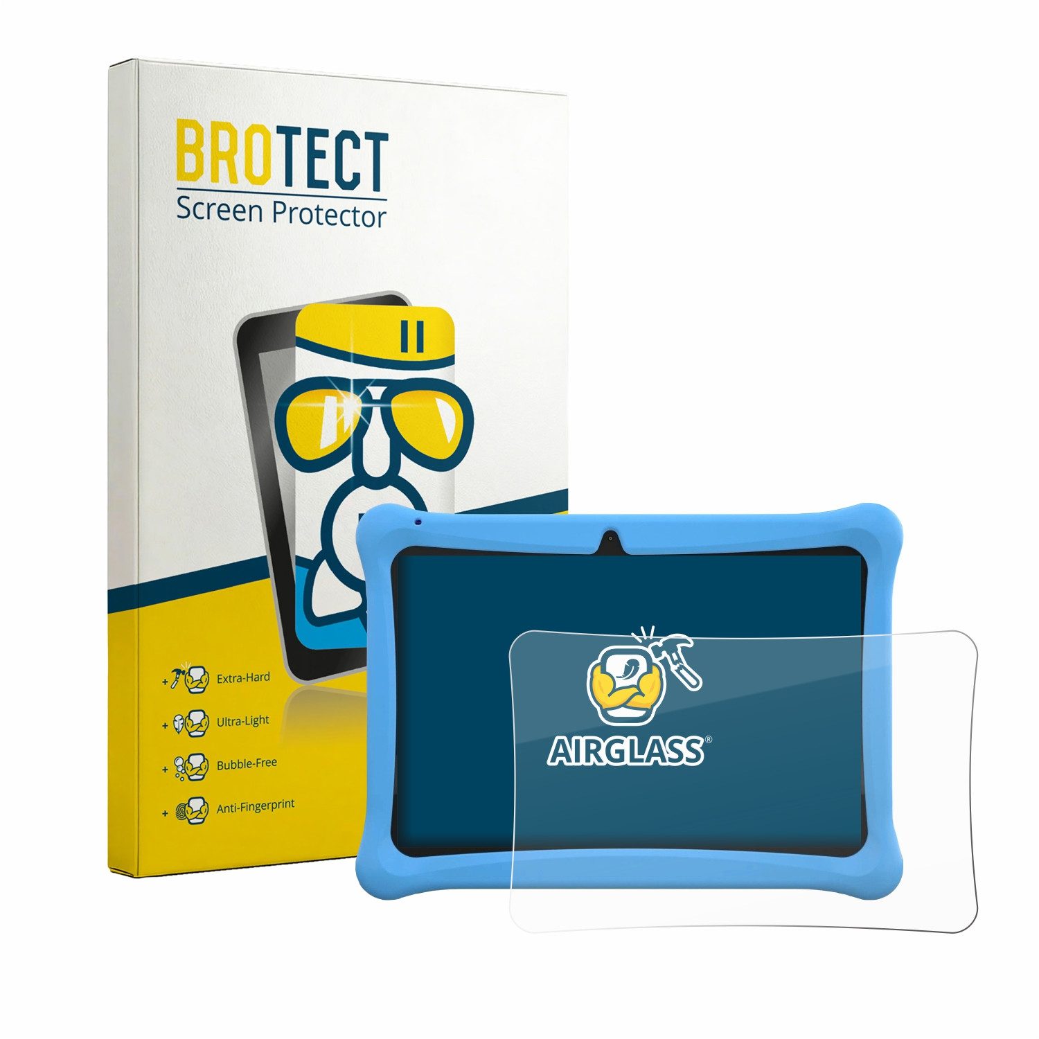 BROTECT Displayschutzglas Folie für Menghu Kids Tablet 10.1", Schutzfolie Glas Panzer Display Schutz klar