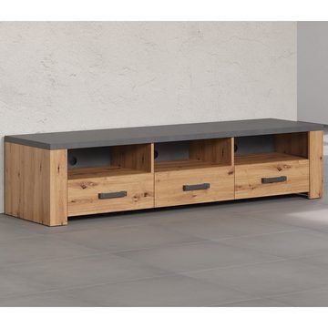 trendteam Lowboard TV-Lowboard Follow, Fernsehtisch Sideboard TV-Schrank Möbel Eiche/Anthrazit 180x43x50cm