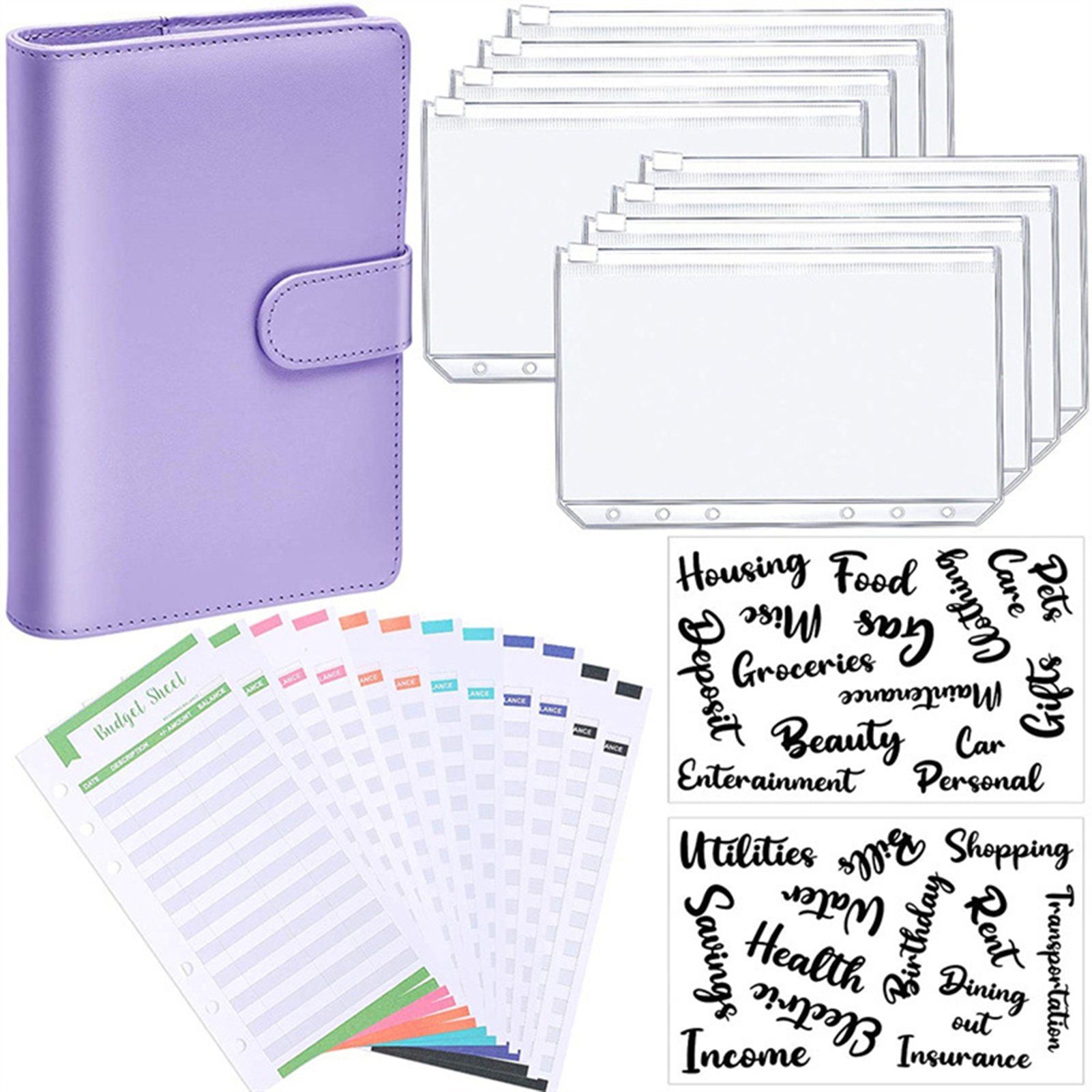 Blusmart Notizbuch Macaron 6-Loch-Loseblatt-Bücher-Set Handschrift-Notizbuch Für Das purple