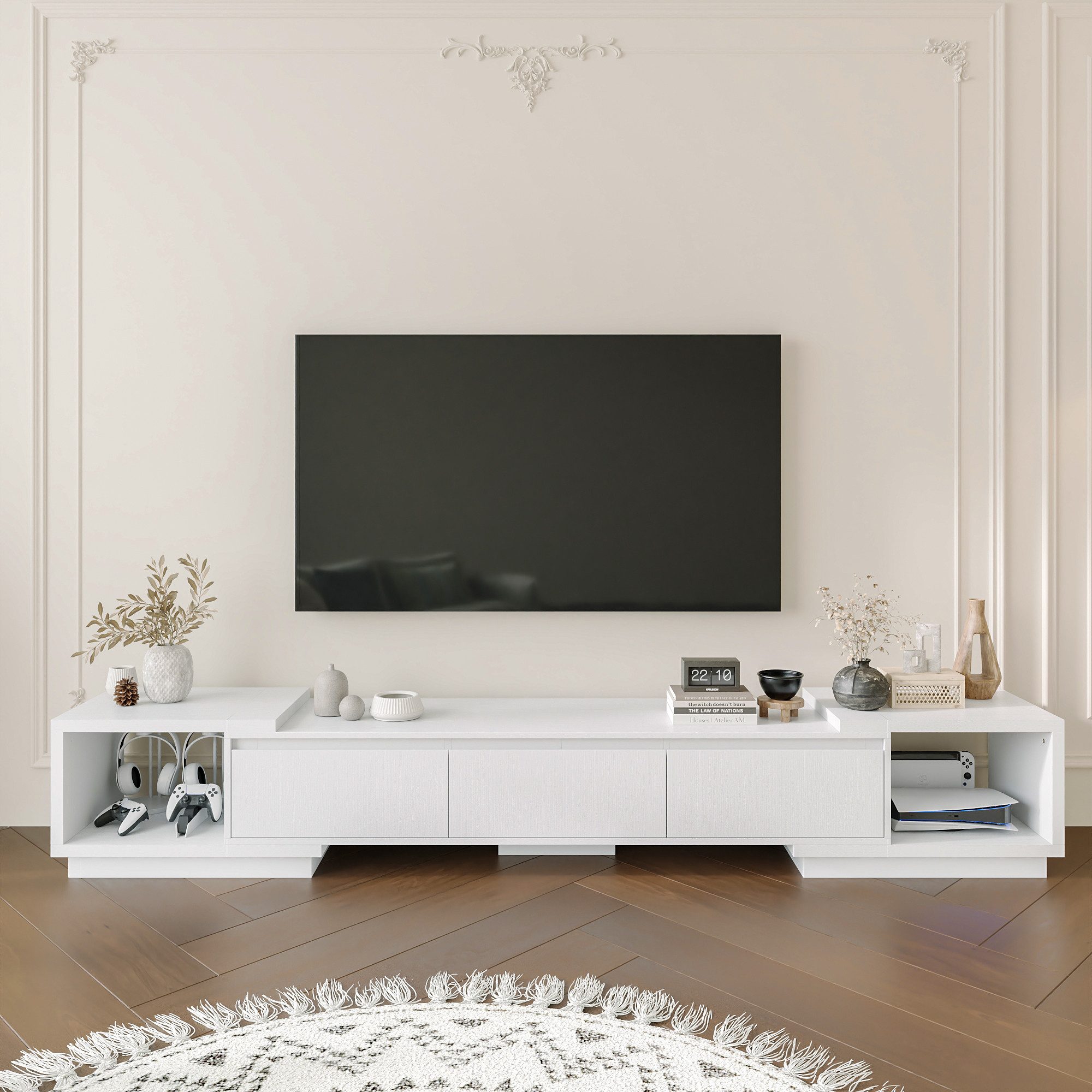FUFU&GAGA TV-Schrank Ausziehbarer TV-Schrank, MDF mit günstig online kaufen