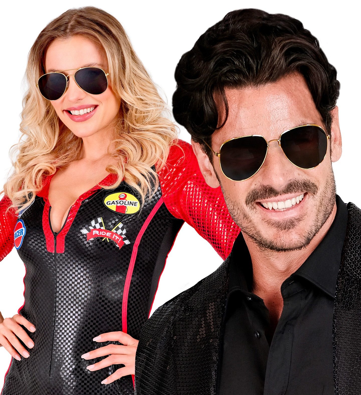 Widmann S.r.l. Verkleidungsmaske Pilotenbrille mit getönten Gläsern, Gold günstig online kaufen