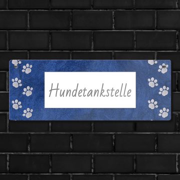 speecheese Metallschild Hundetankstelle Metallschild mit Pfoten für Hundebesitzer Hunde Deko