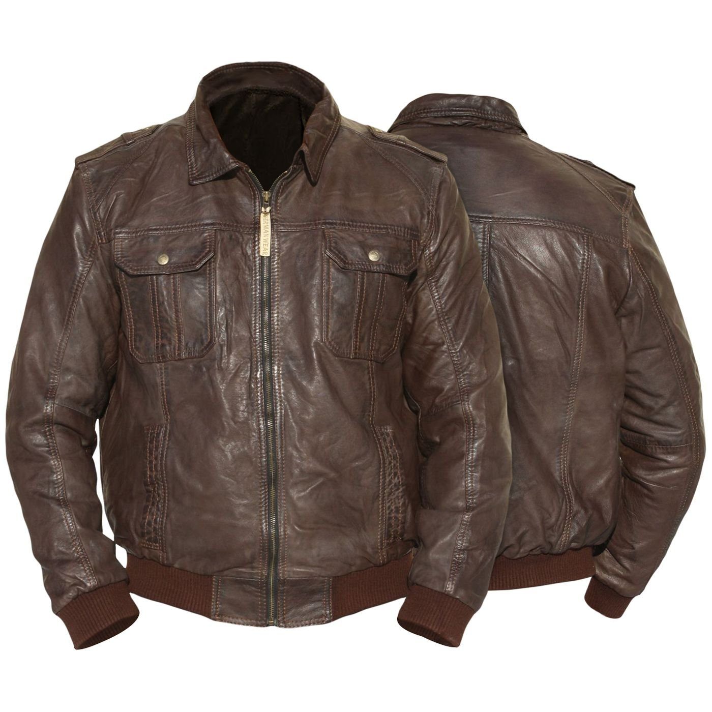 German Wear Lederjacke Trend 514J Lederjacke Jacke aus Lamm Nappa Leder ...