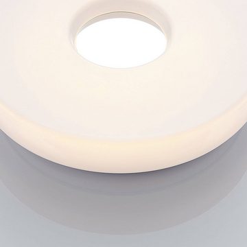 Lindby LED Deckenleuchte Florentina, LED-Leuchtmittel fest verbaut, warmweiß, Modern, Acryl, Aluminium, weiß, chrom, 1 flammig, inkl. Leuchtmittel