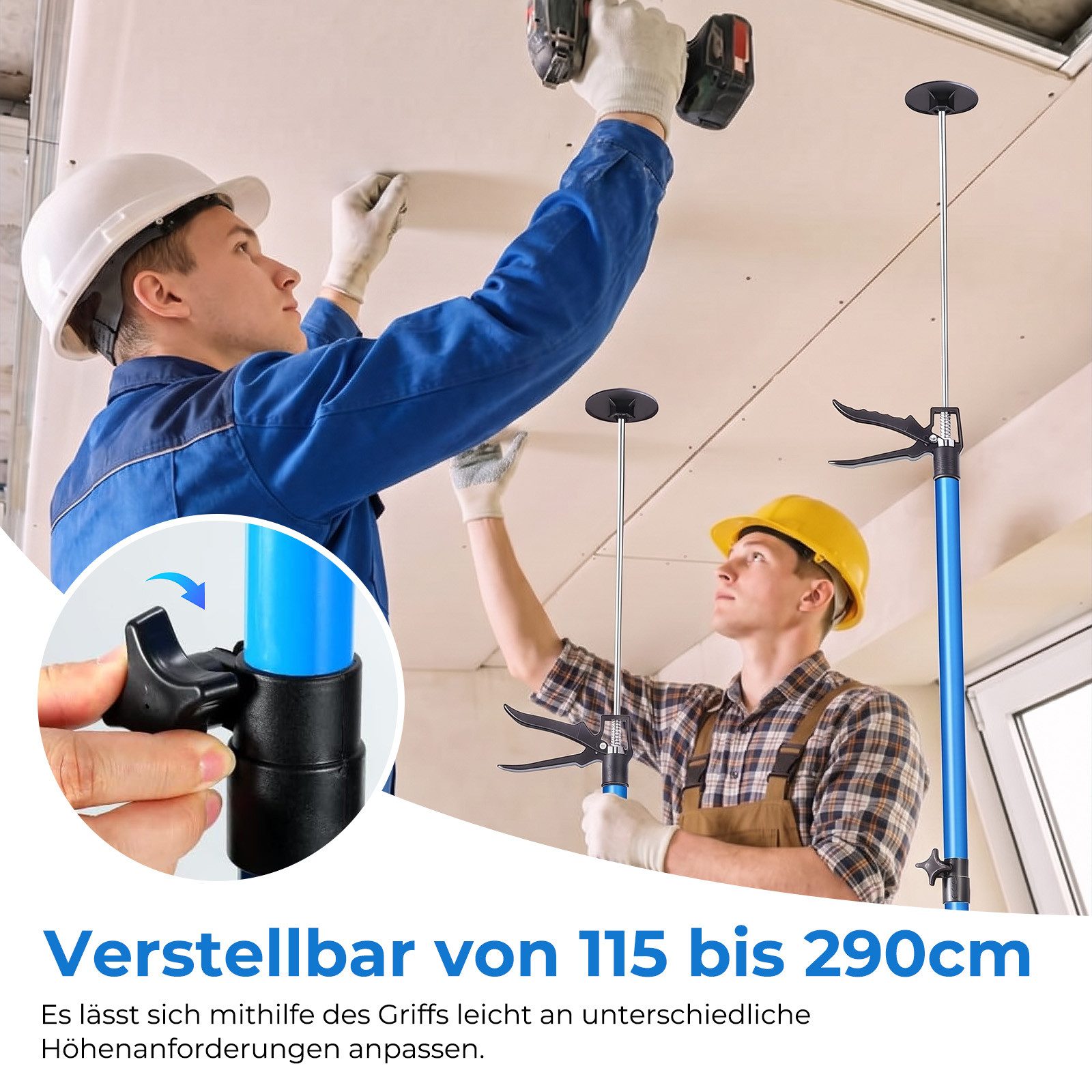 AKKEE Montageklemme 2er-Set Teleksopstützen 115-290cm Bis 50 kg, teleskopstützen Klemmen – Bild 2 von 5