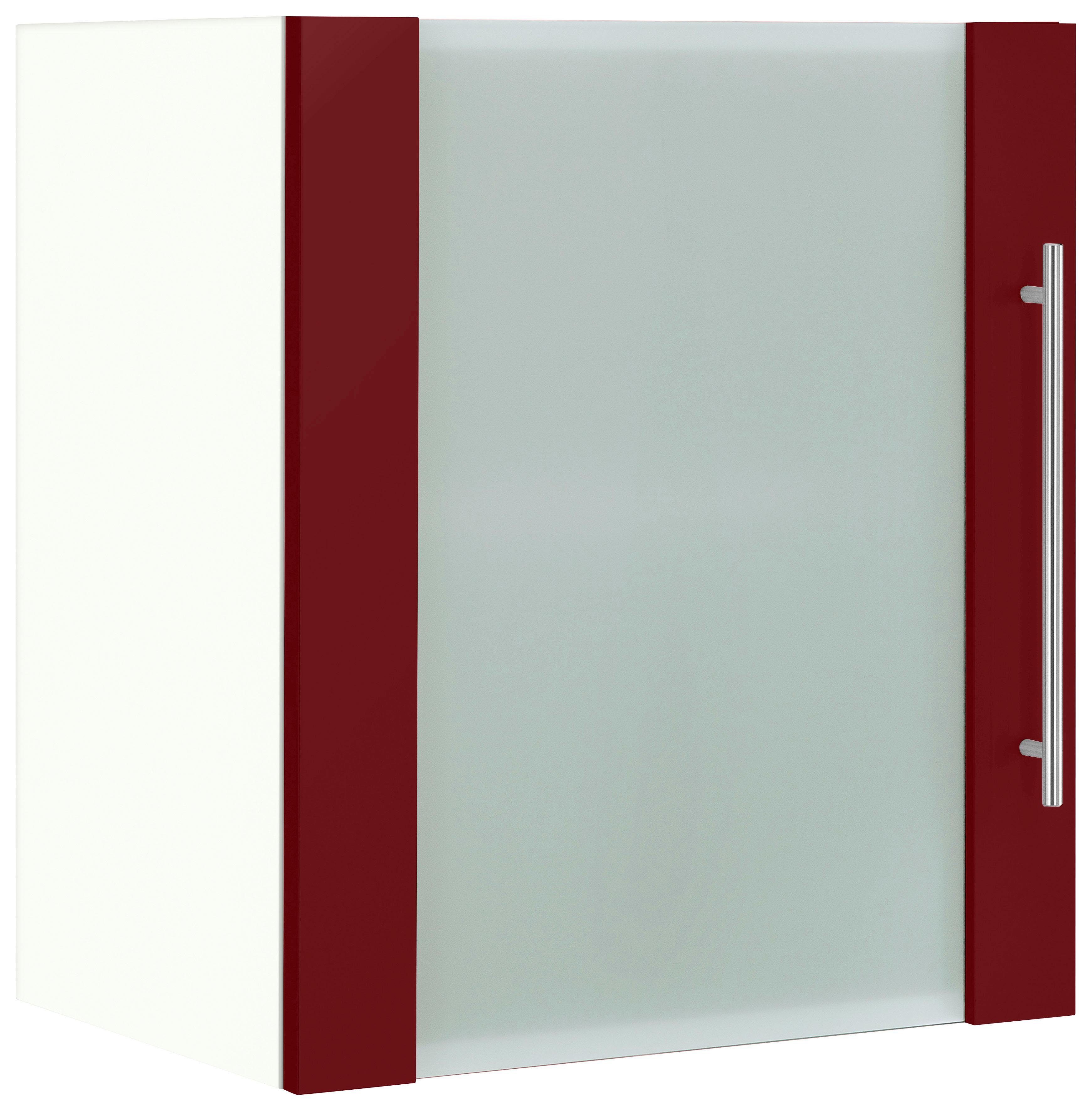 wiho 50 cm rot Breite Flexi2 Glanz/weiß Glashängeschrank Küchen