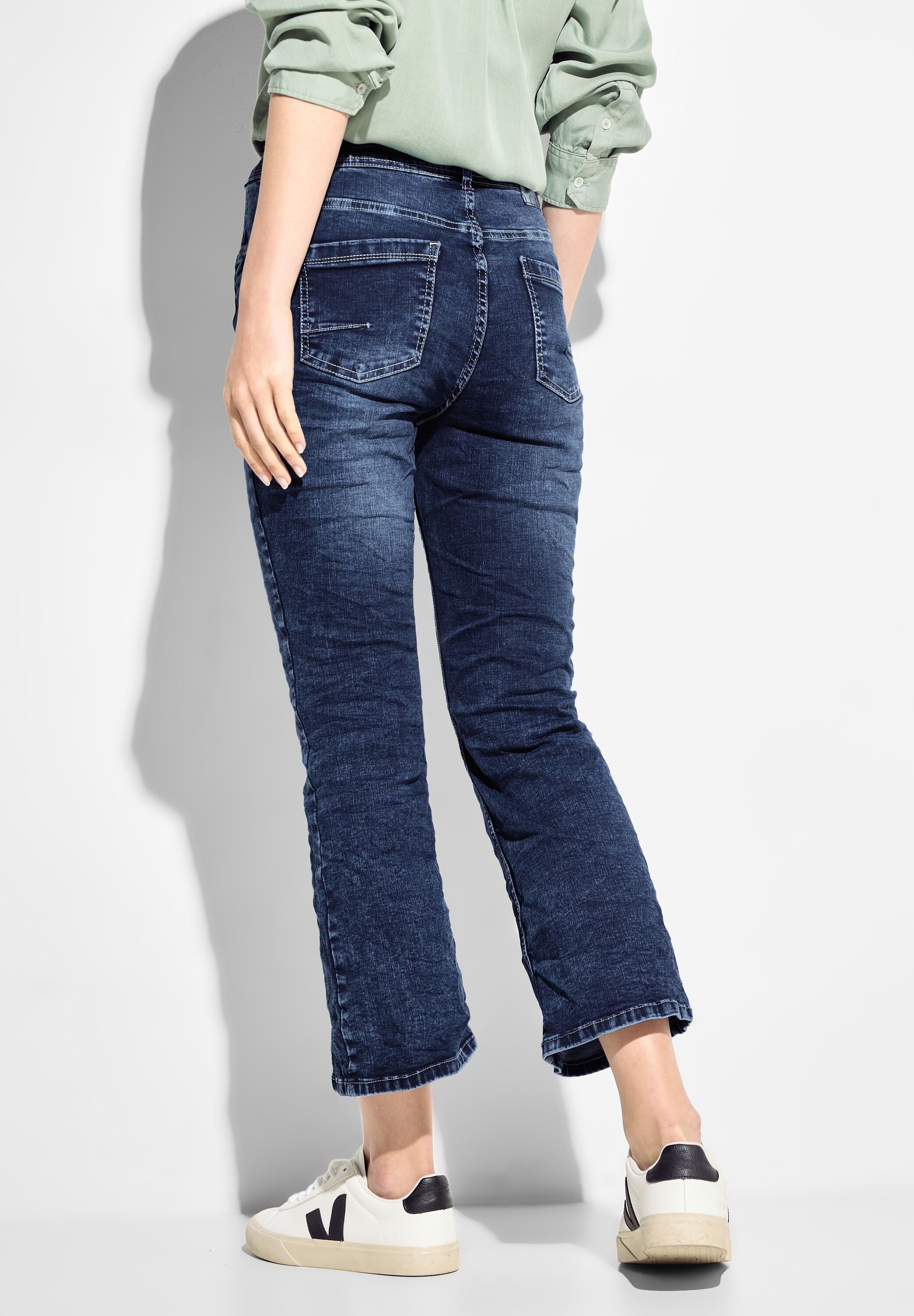 CECIL Bootcut-Jeans Style Toronto in dunkelblauer günstig online kaufen
