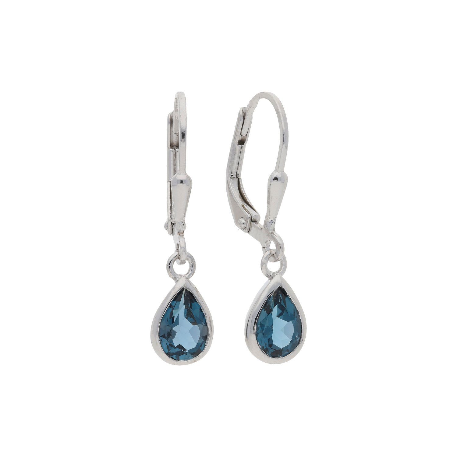 JuwelmaLux Paar Ohrhänger JuwelmaLux Ohrhänger 925 Silber Topas London Blue JL10-06-2495 (kein Set, 2-tlg., inkl. edelm Schmucketui)