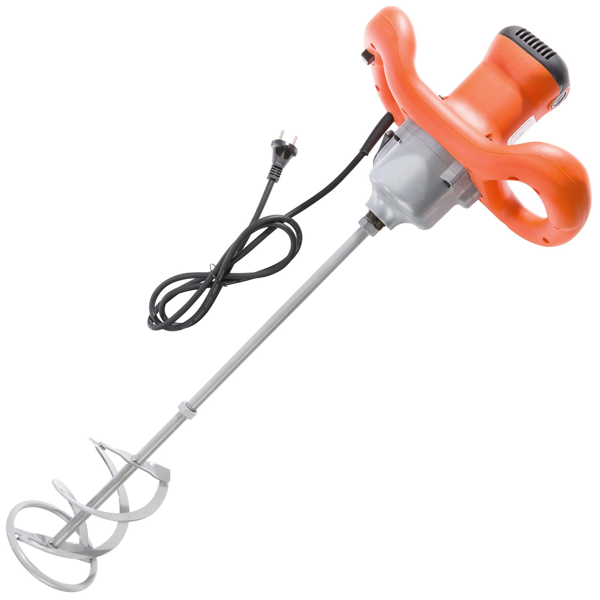 Arebos Elektrisches Rührwerk, Rührgerät, Handrührgerät, Handrührwerk, Mörtelmixer, Handmixer, 1200 W, 2-Gang-Getriebe, 6 Stufen, Ergonomischer Grif, Bis 50 L Mischvolumen