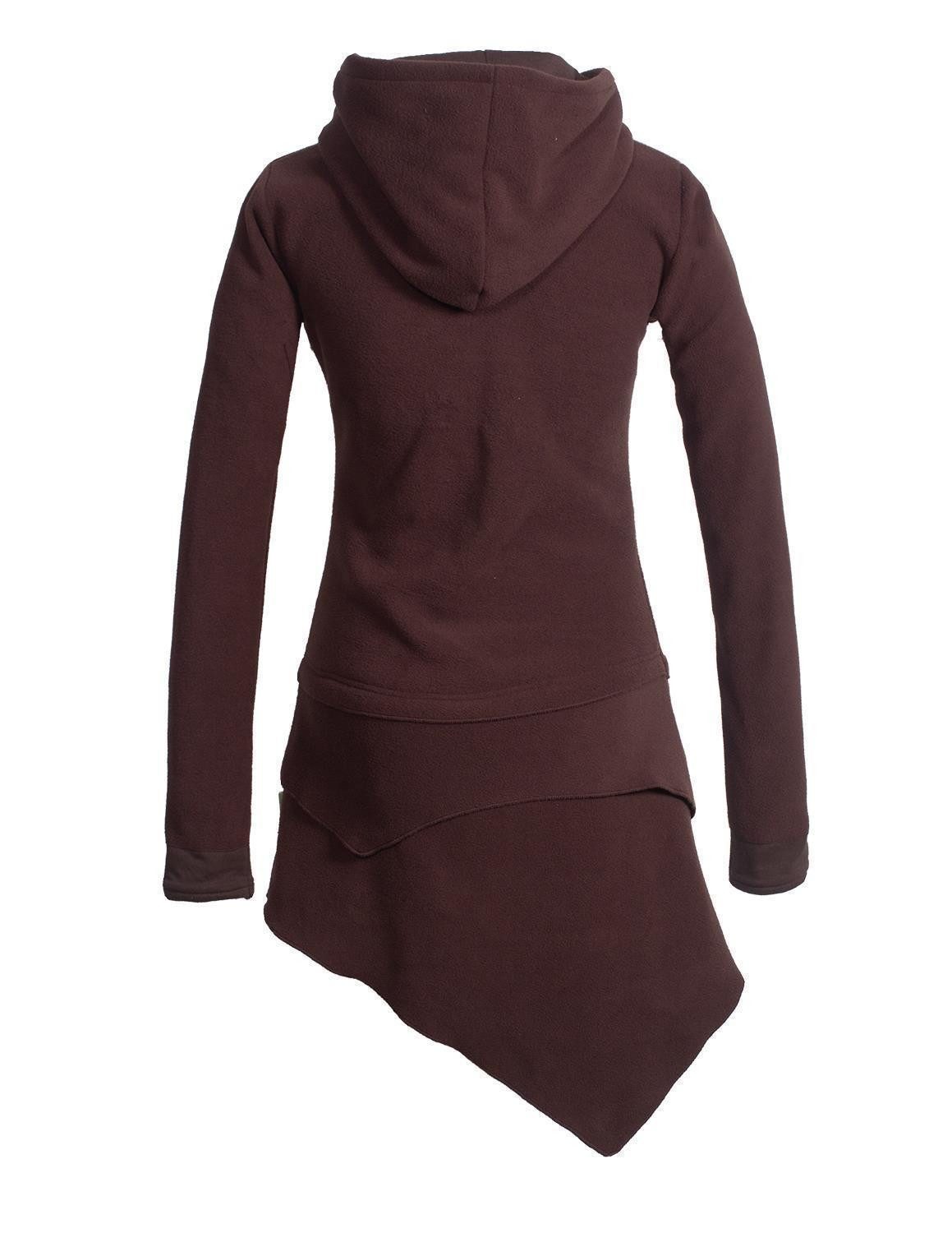 Vishes Midikleid Asymmetrisches Kapuzen-Kleid aus Recycling-Fleece günstig online kaufen