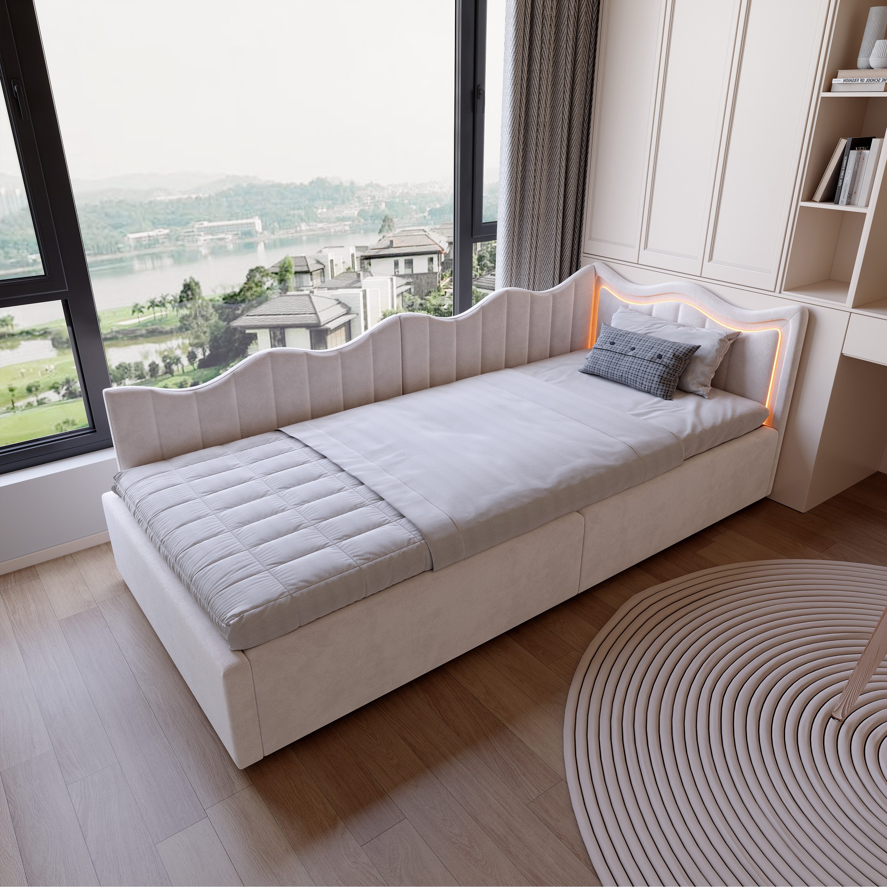 PXloue Polsterbett Schlafsofa Daybett (hydraulischem Stauraum), Jugendbett günstig online kaufen