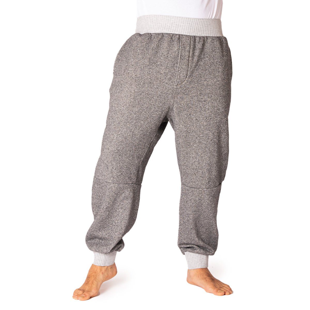 PANASIAM Wellnesshose Haremsjogger perfekte Chillhose für die kühleren Tage aus 100% Baumwolle Freizeithose im Aladin Style Unisex Haremshose grau