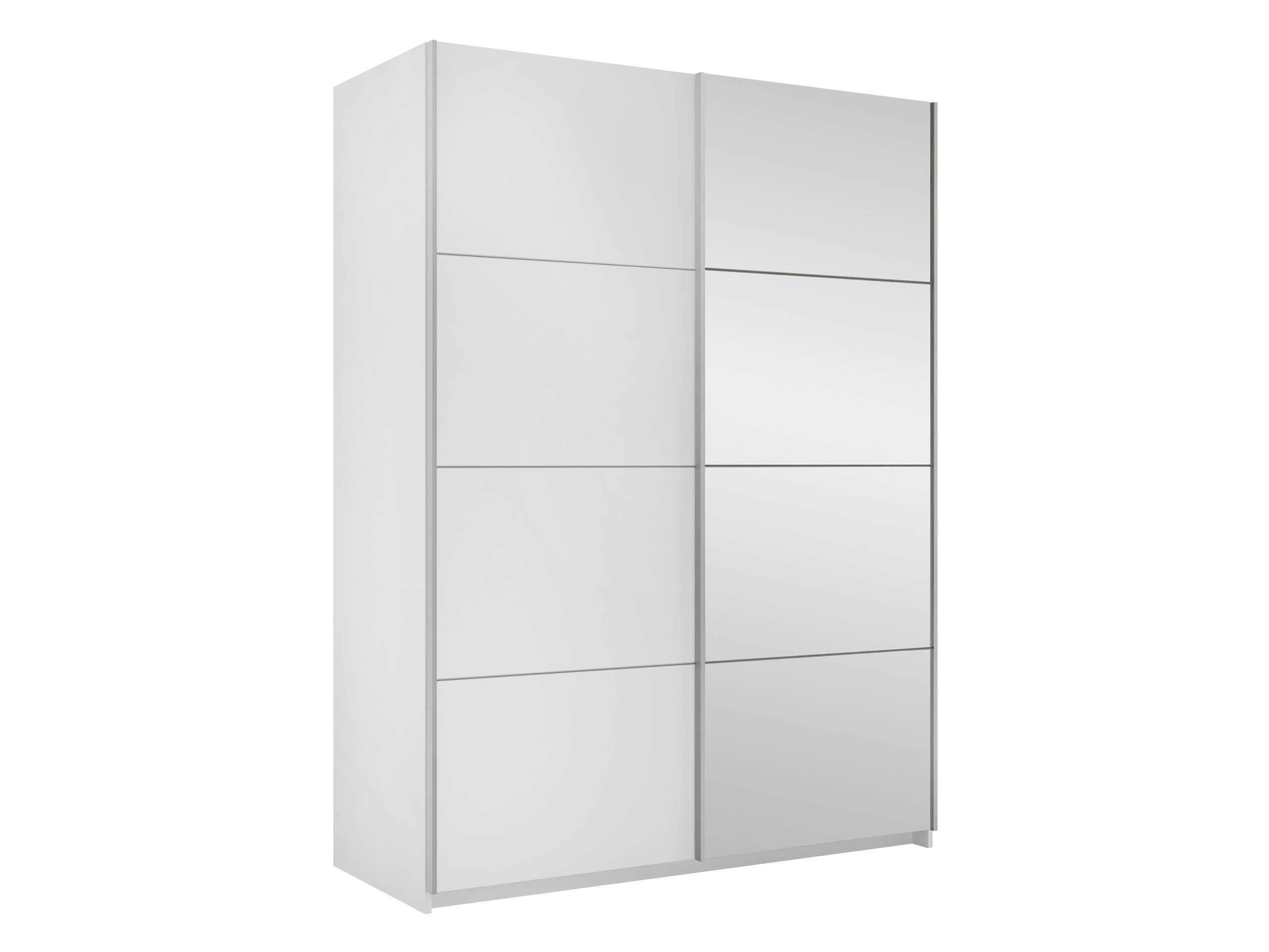 MIRJAN24 Kleiderschrank Atalio 150 (mit zwei Schiebetüren) Frontspiegel, Kleiderstange, Metallgriffe