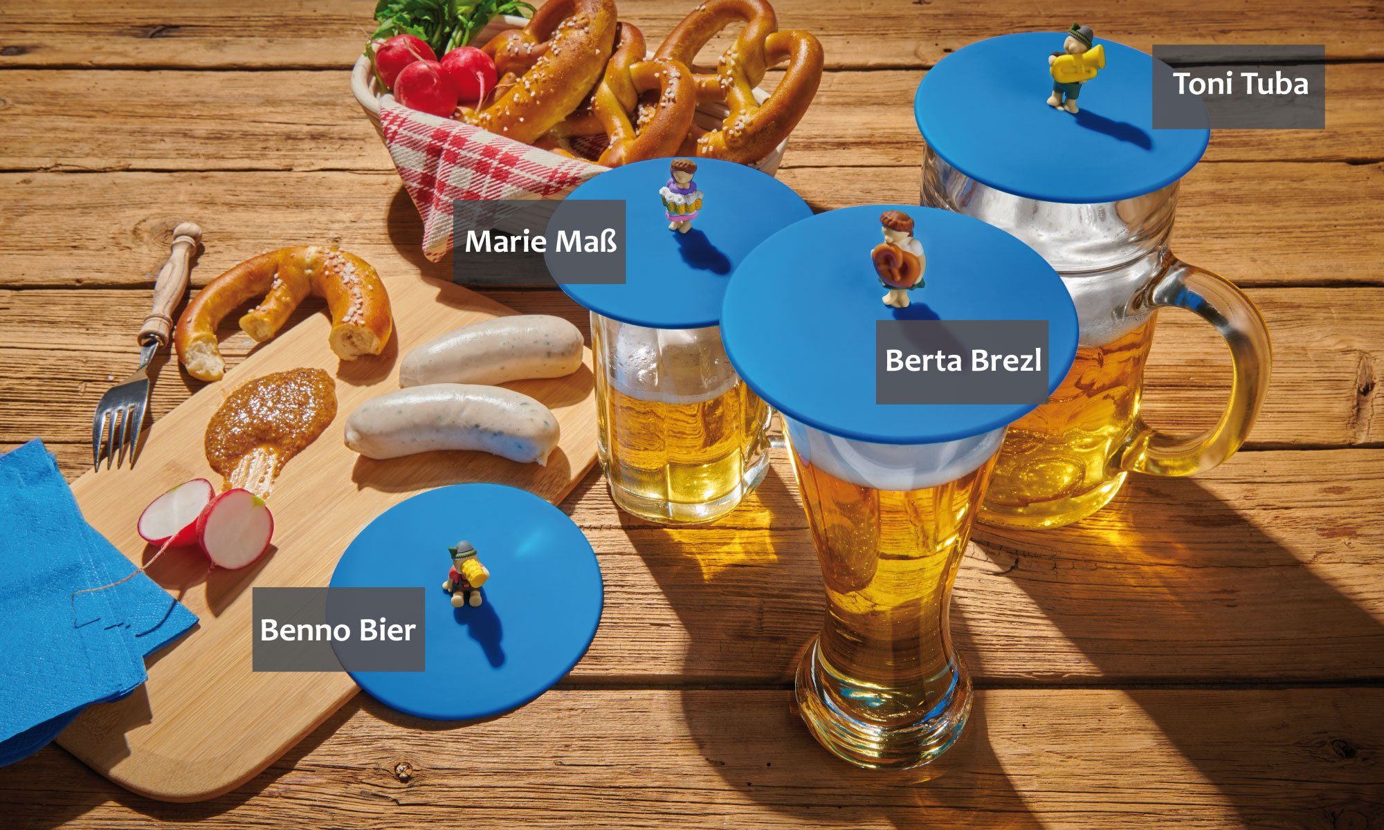 Lurch Glas 4er Set Abdeckungen für Gläser Glasdeckel Biergarten gegen Insekten