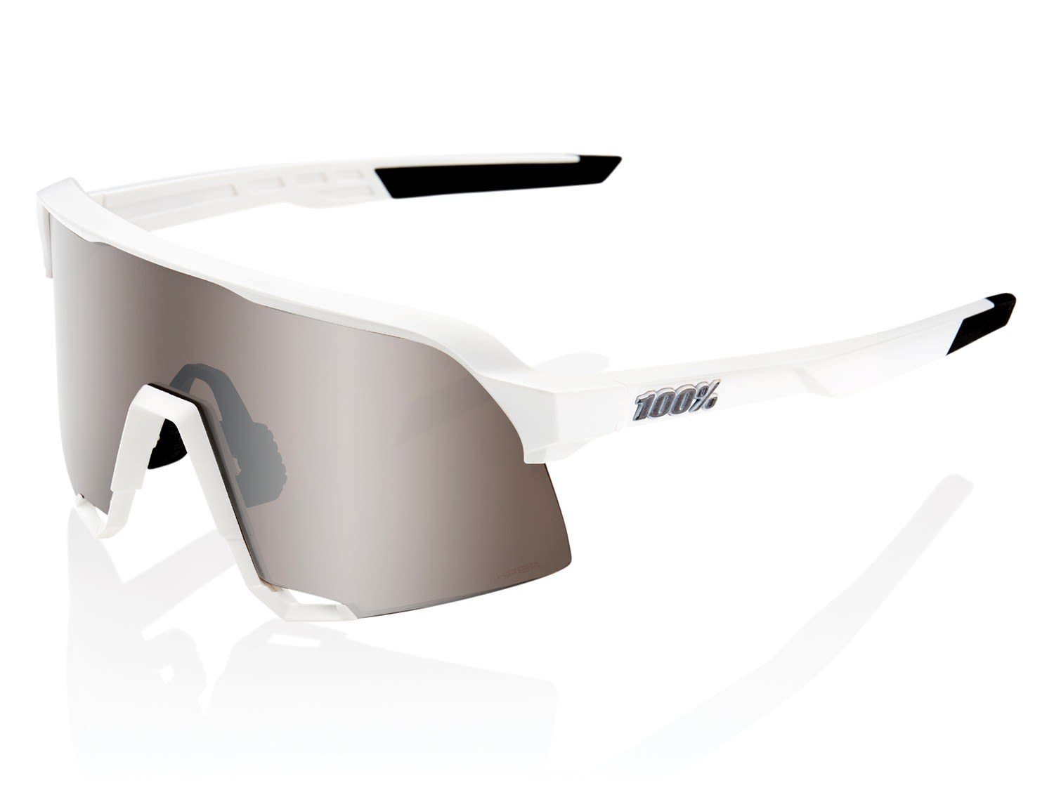 100% Sportbrille 100% S3 Hiper Mirror Lens Accessoires Matte White - HiPER Silver Mirror
