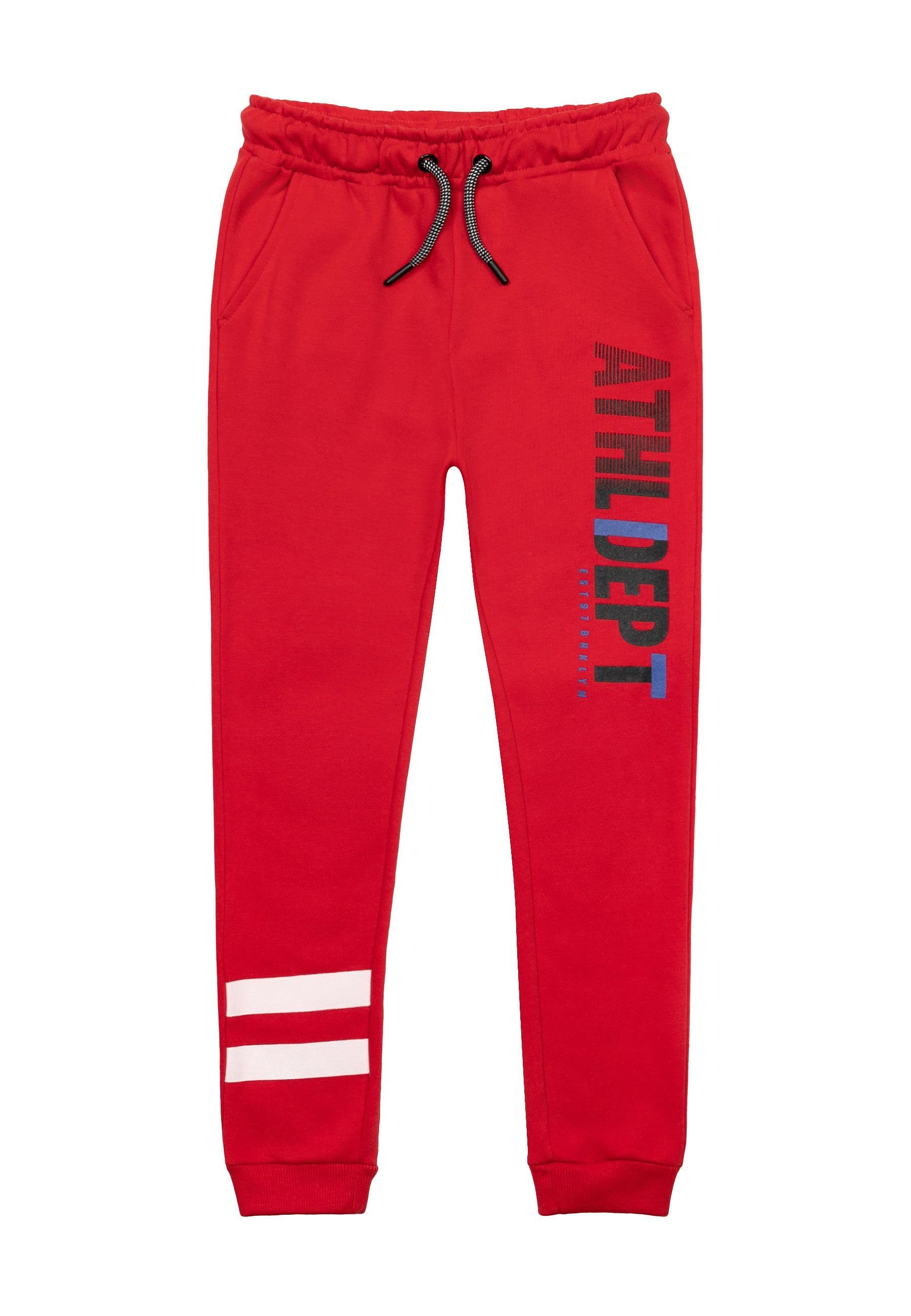 MINOTI Jogger Pants Sportliche lange Hose mit Aufschrift (1y-14y) Rot