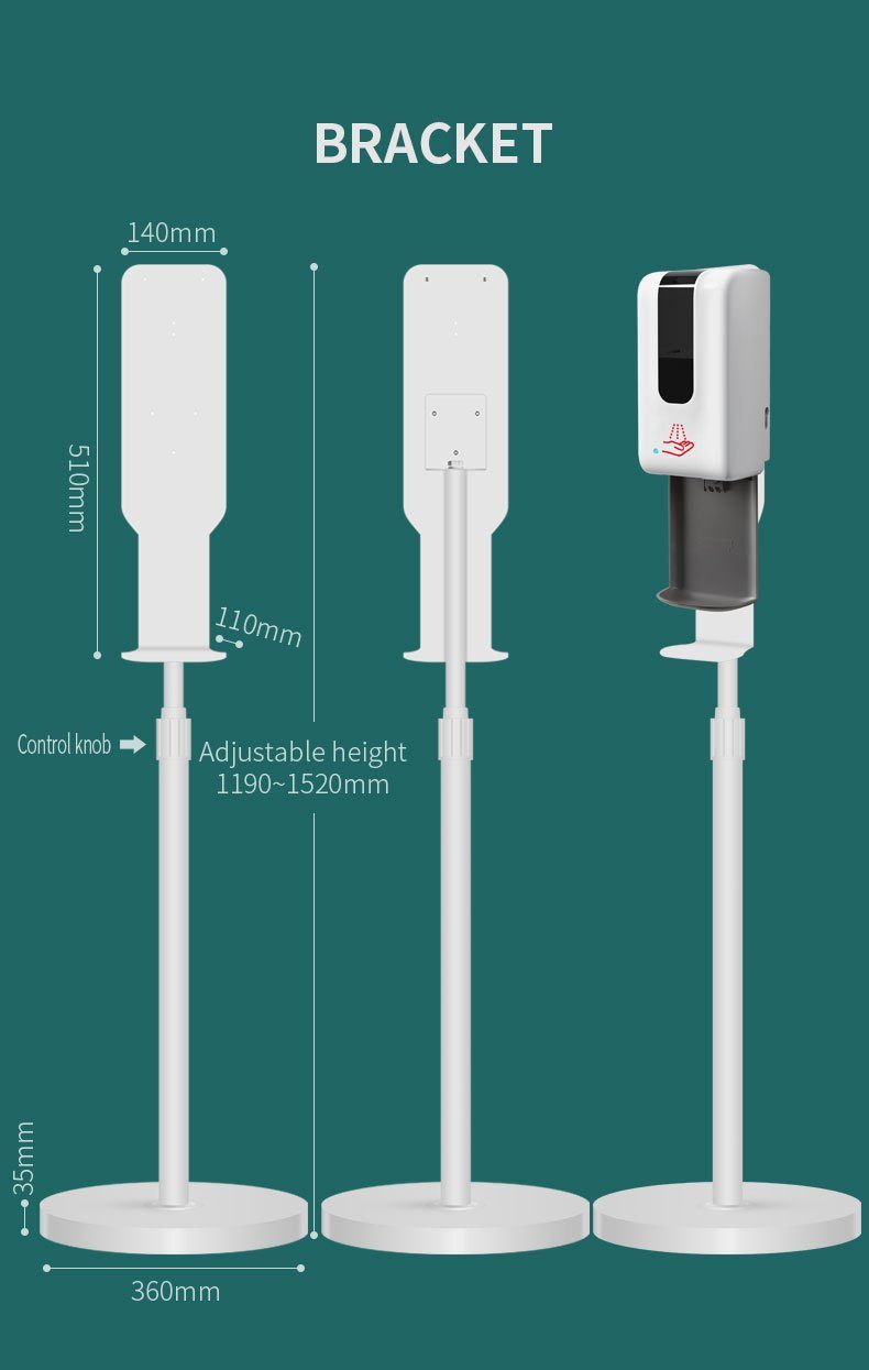 Sensor), Nachfüllbar, mit Clean, (Komplettset, Touchless 1200 ml Desinfektionsmittelspender automatisch Actiforce