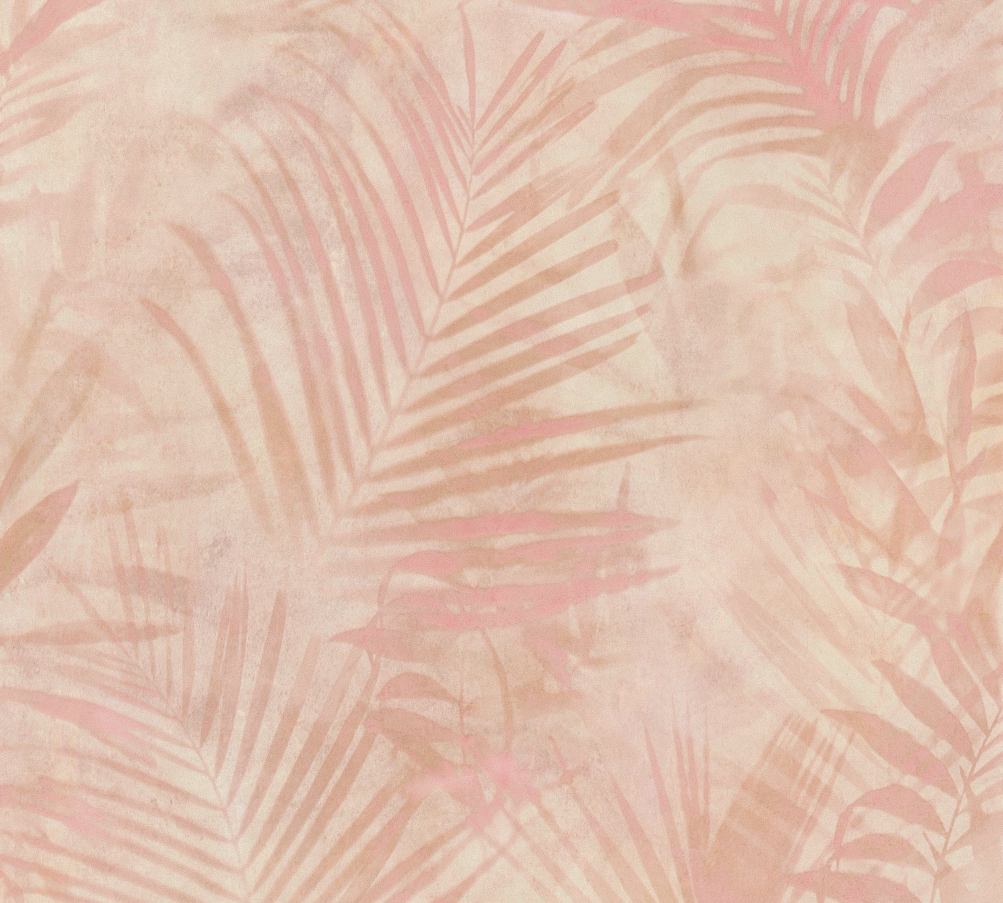 rosa Concret floral, 2.0 A.S. Vliestapete Dschungeltapete mit Neue Tropical Création Palmen Tapete Palmenblättern, Bude