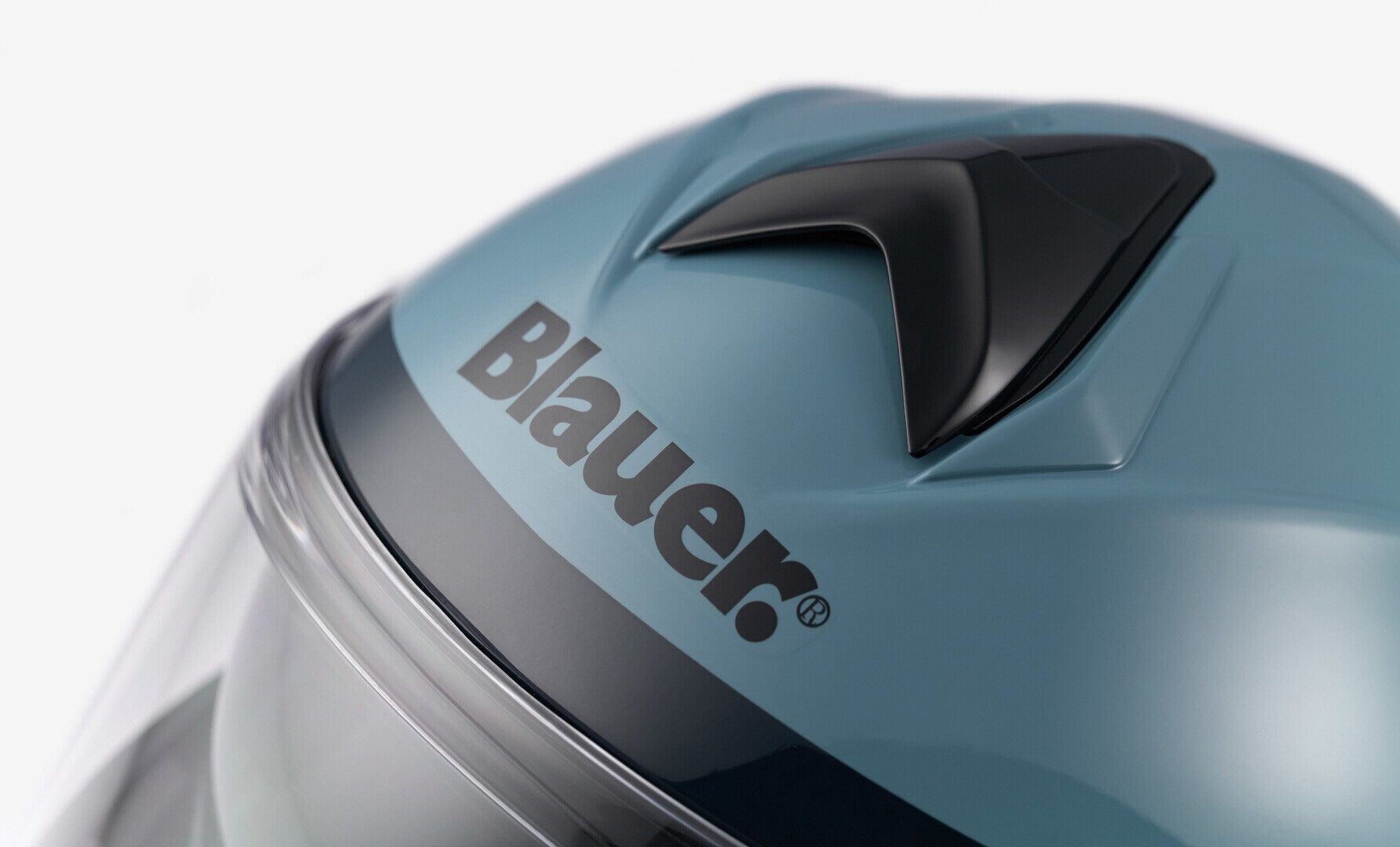 Blauer Motorradhelm Noah Klapphelm, vorbereitet für Kommunikationssystem,integriertes Sonnenvisier