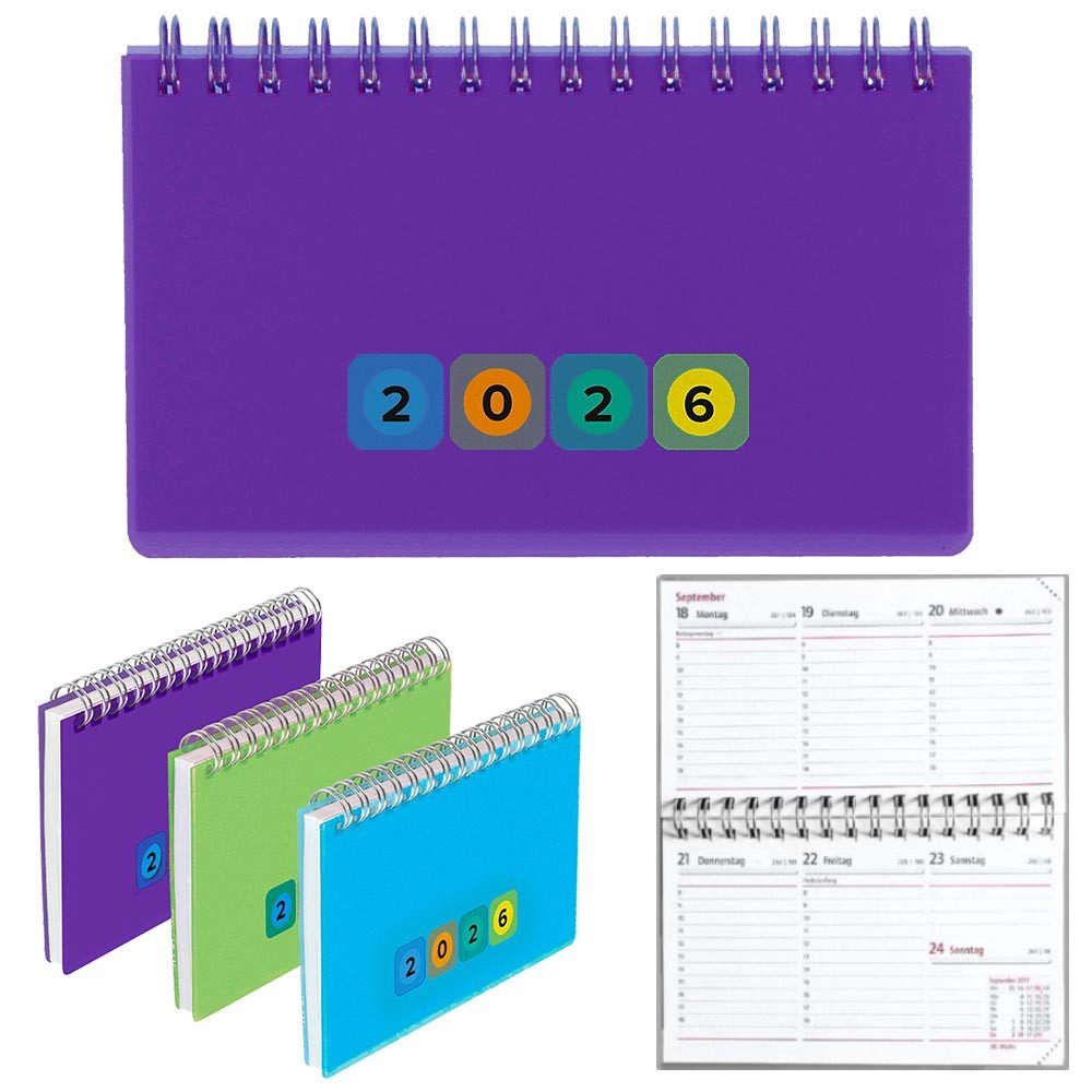 Herlitz Schreibtischkalender Mini Protect 2026 lila