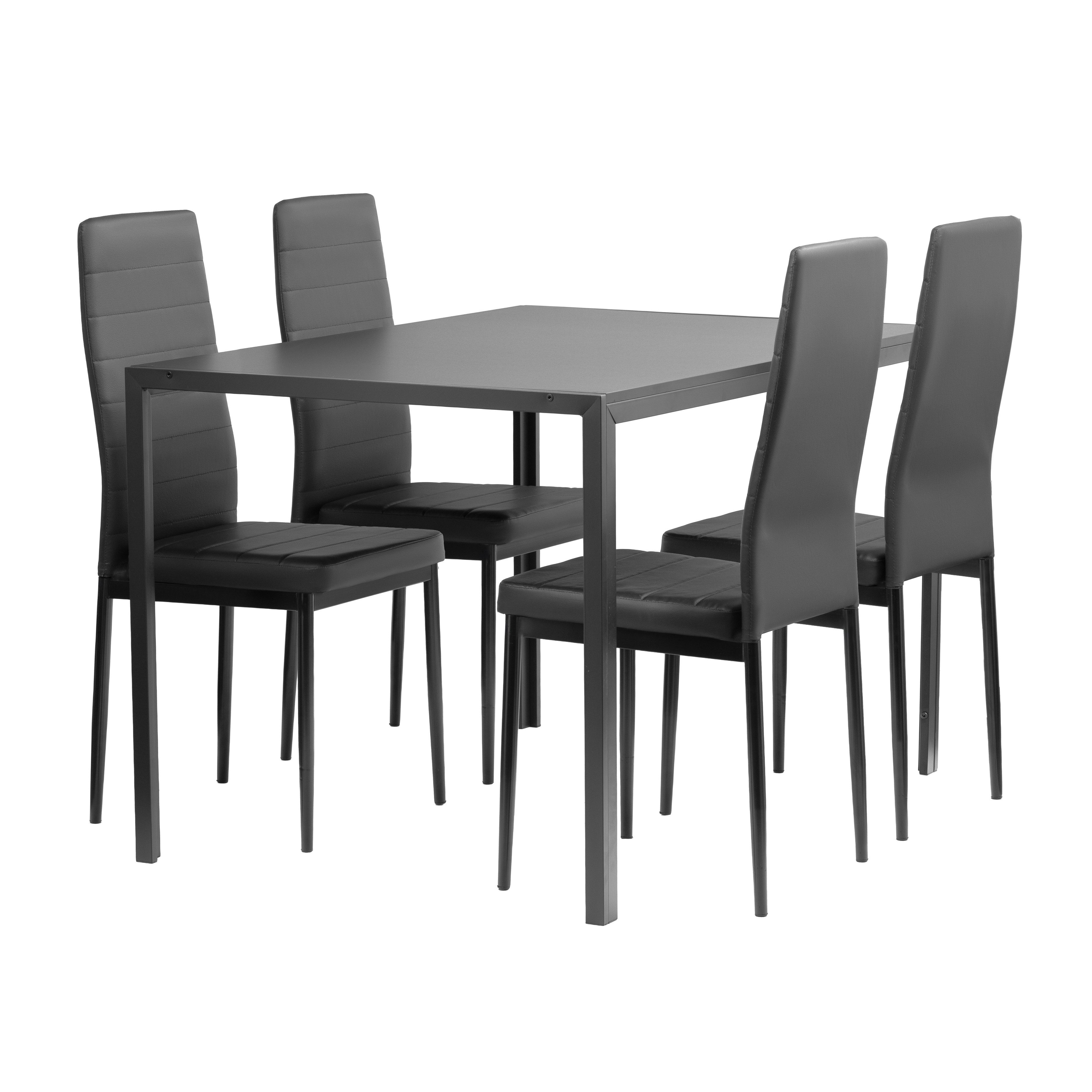 Furnify Essgruppe HYGGE Esszimmergruppe Esstisch mit Esszimmerstühlen, (Set, Tisch mit 4 Stühlen), Stabil und Robust