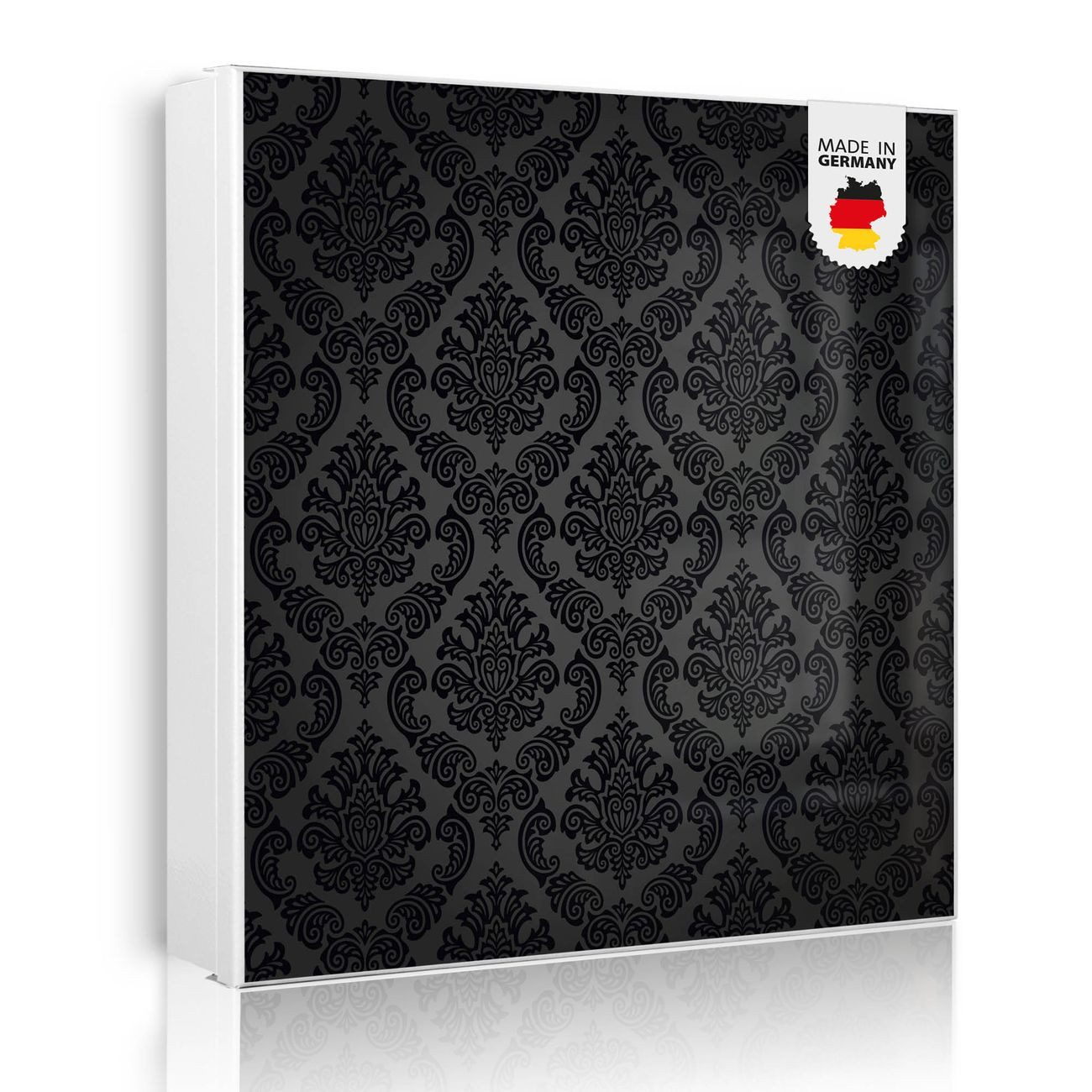 banjado Schlüsselkasten aus Metall mit Motiv Black Deluxe (Stahl Gehäuse, mit 32 Haken, beschreibbar & magnetisch), 30 x 30 x 5 cm