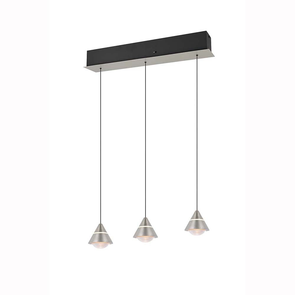 TRIO Leuchten LED-Hängeleuchte, LED-Leuchtmittel fest verbaut, Kaltweiß, Warmweiß, Neutralweiß, Tageslichtweiß, Pendelleuchte Hängeleuchte Deckenleuchte Nickel matt Farbwechsel H 200