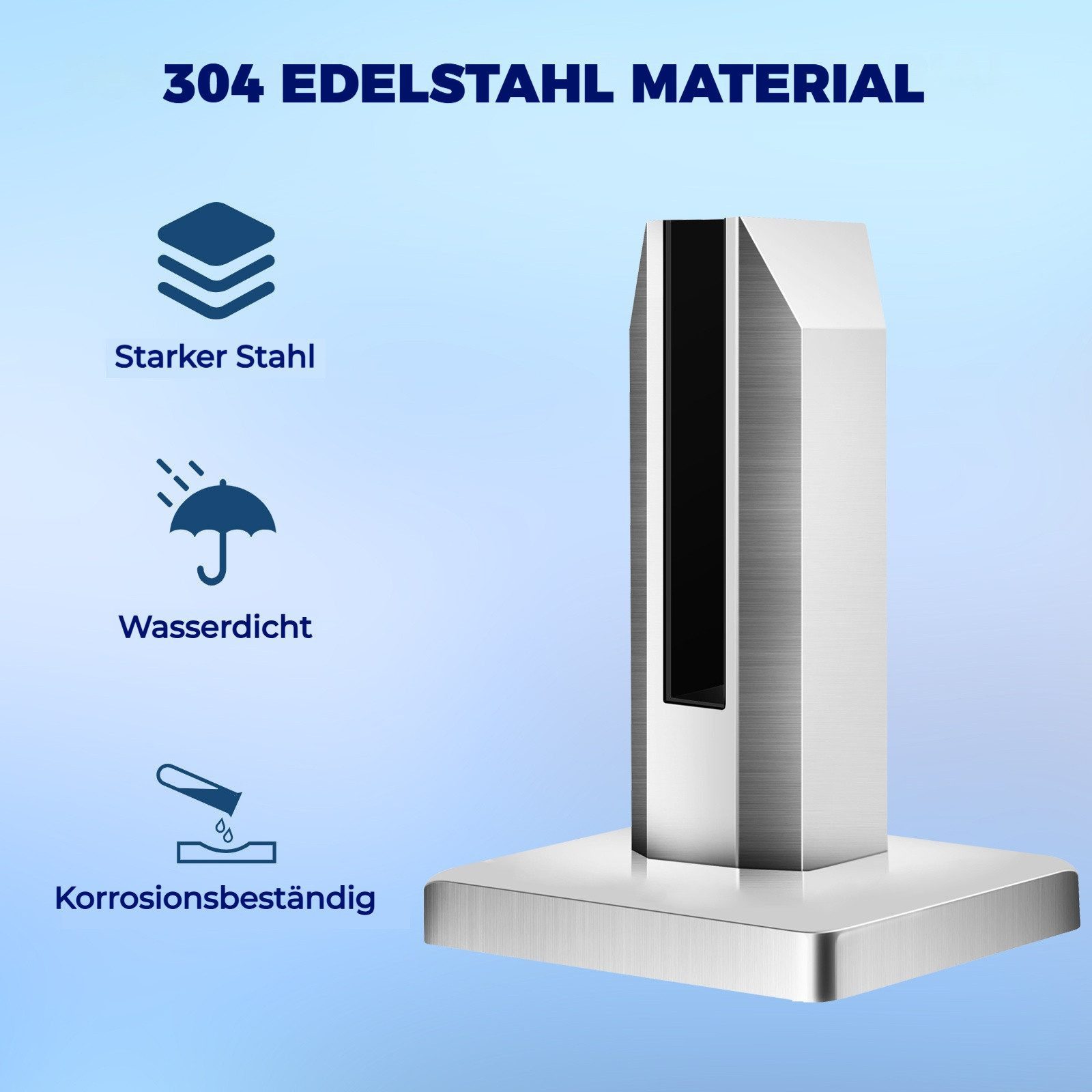 BlingBin Abstandshalter Edelstahl-Glasscheibenpfosten,Schwimmbecken-Zaunklemme,Glasklemme (1er Set, 1-St., 1 Stück) Stehende Glasklemme für Treppengeländer Balkon Pfosten Geländer