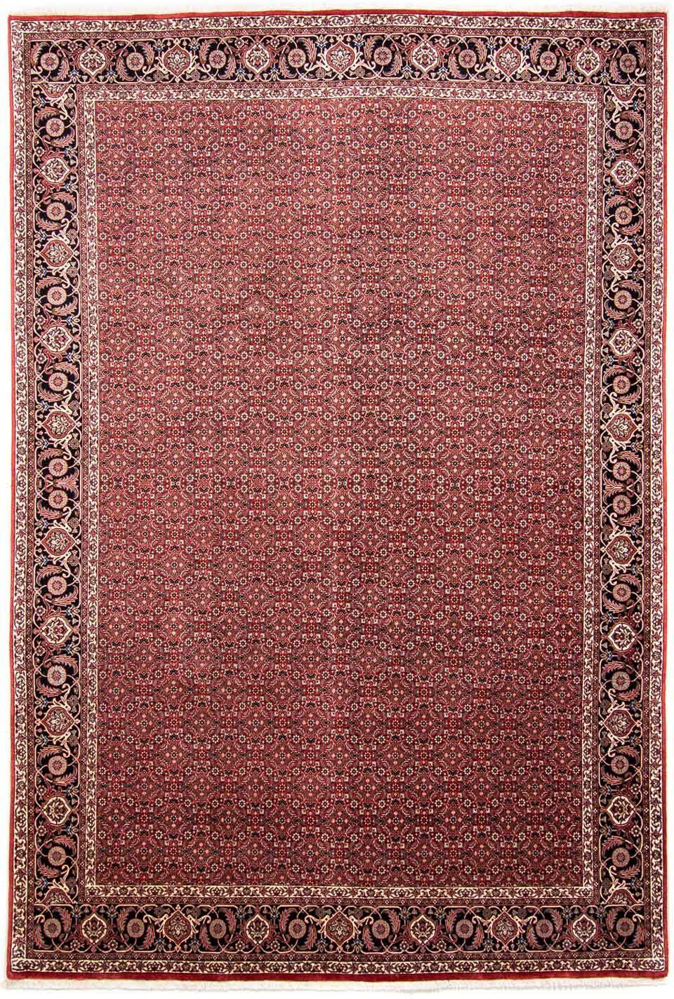 Orientteppich Perser x rechteckig, - Einzelstück mit Wohnzimmer, Bidjar cm mm, rot, 15 Höhe: morgenland, 350 Zertifikat 245 - - Handgeknüpft