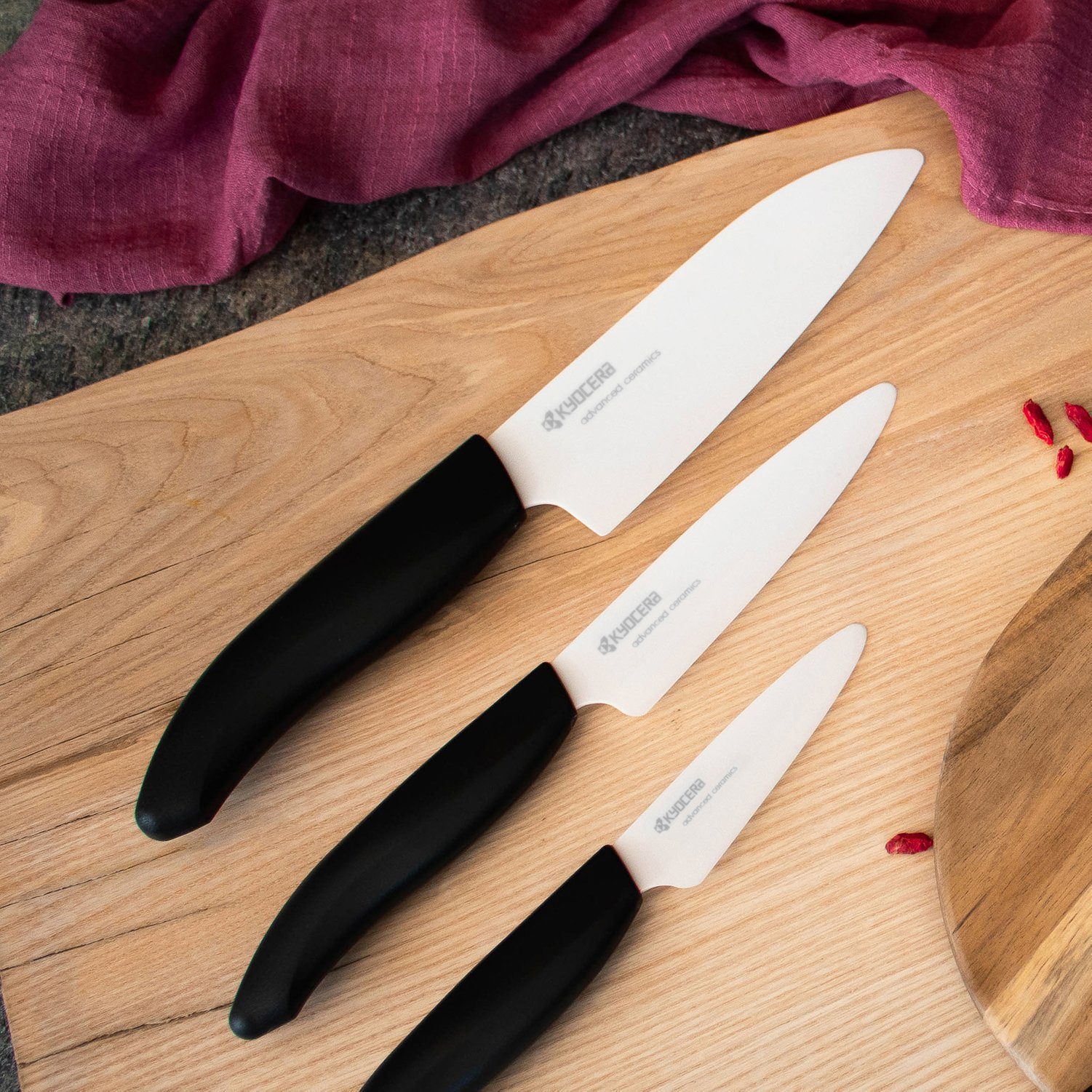 KYOCERA Santokumesser GEN NATURE, extrem scharf, Griff aus Zuckerrohr, Klingenlänge: 14 cm