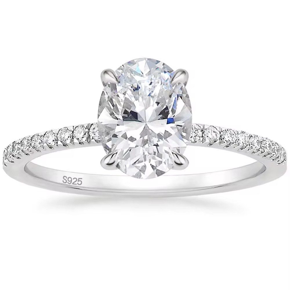 ROUGEMONT Verlobungsring Eleganter Damen Verlobungsring Ovalschliff 925 Sterling Silber, Echtschmuck