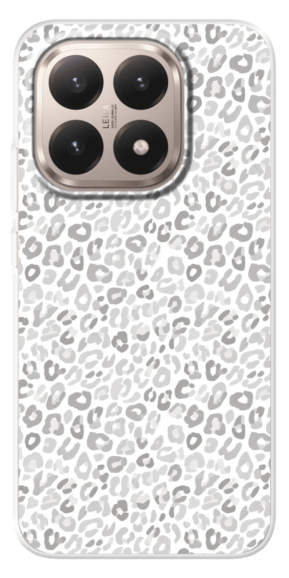 MuchoWow Handyhülle für Xiaomi 15T Leopard - Motiv - Grau, Phone Case, Silikon, Schutzhülle Dünn