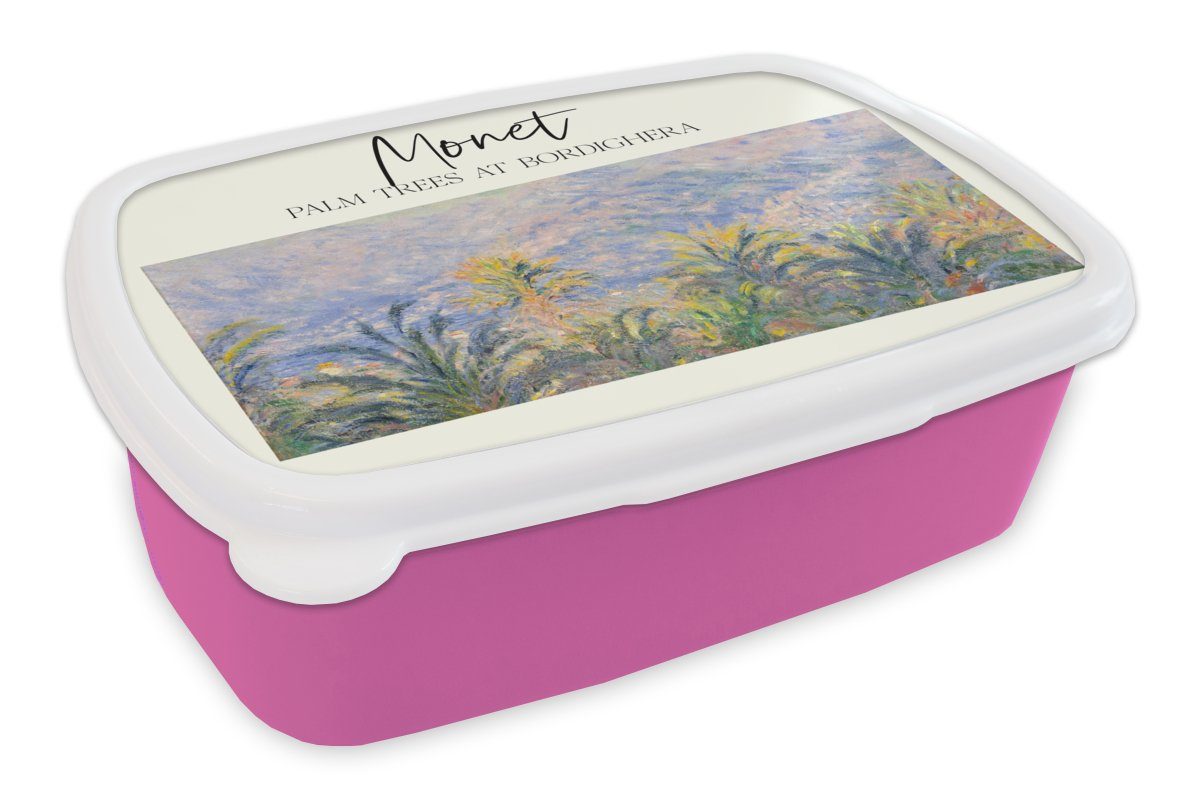 Kunst Snackbox, Mädchen, Kunststoff (2-tlg), - Erwachsene, Brotbox MuchoWow Monet Alte Kinder, - Lunchbox Brotdose Meister, rosa für Kunststoff,