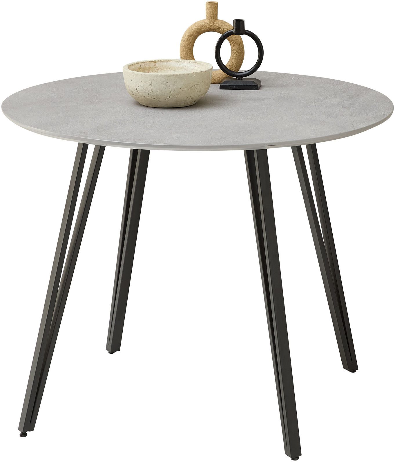 Stolkom Sp.z.o.o. Esstisch Floris Esstisch Ø/H 100x75 cm (1-St), Schweizer Kante, pulverbeschichtet