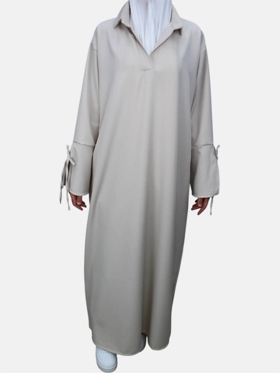 Aymasal Maxikleid Abaya Elmedina Schleifenarm Leinenoptik günstig online kaufen