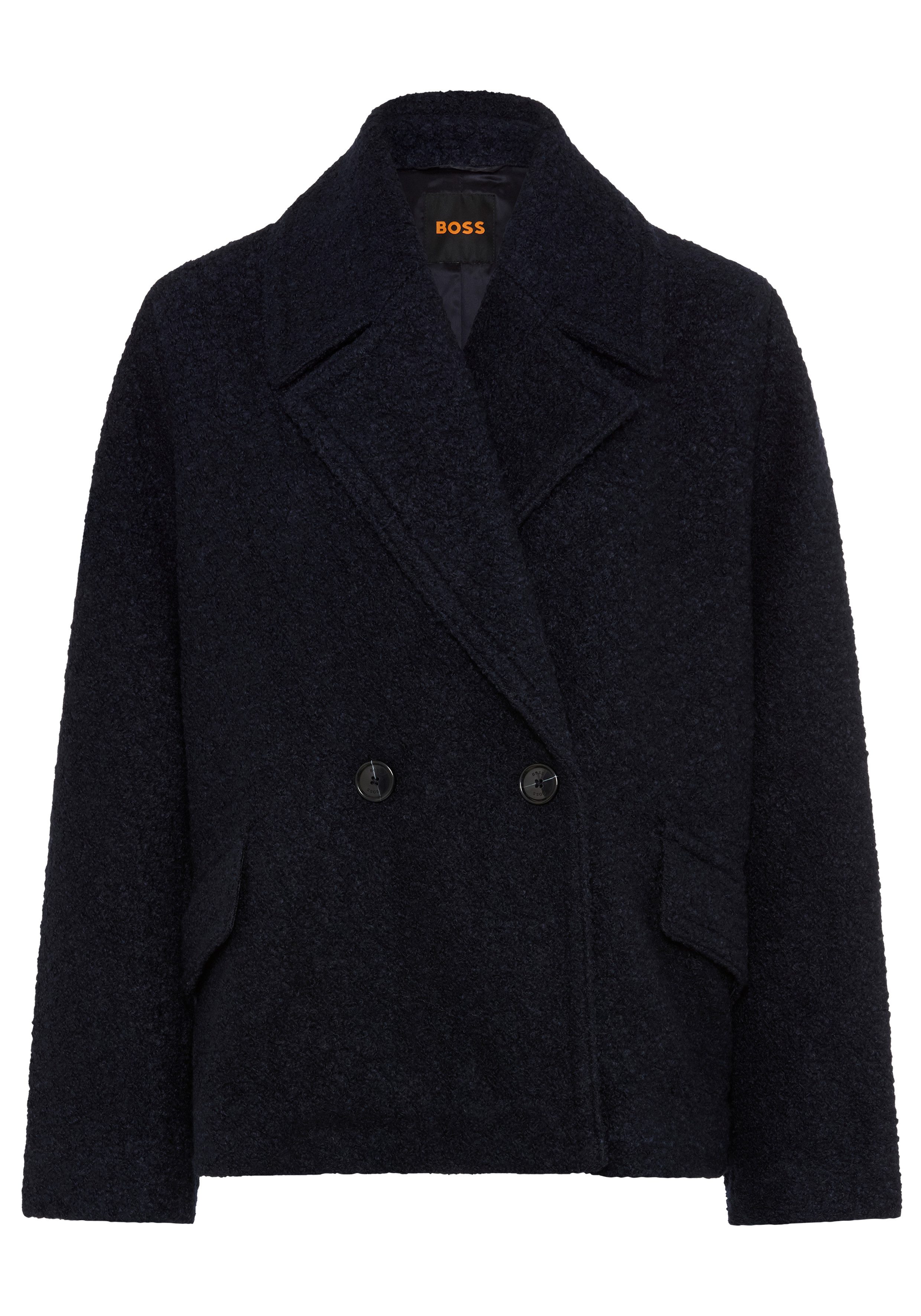 BOSS ORANGE Kurzmantel Caban Premium Damenmode mit Wolle, Loose Fit