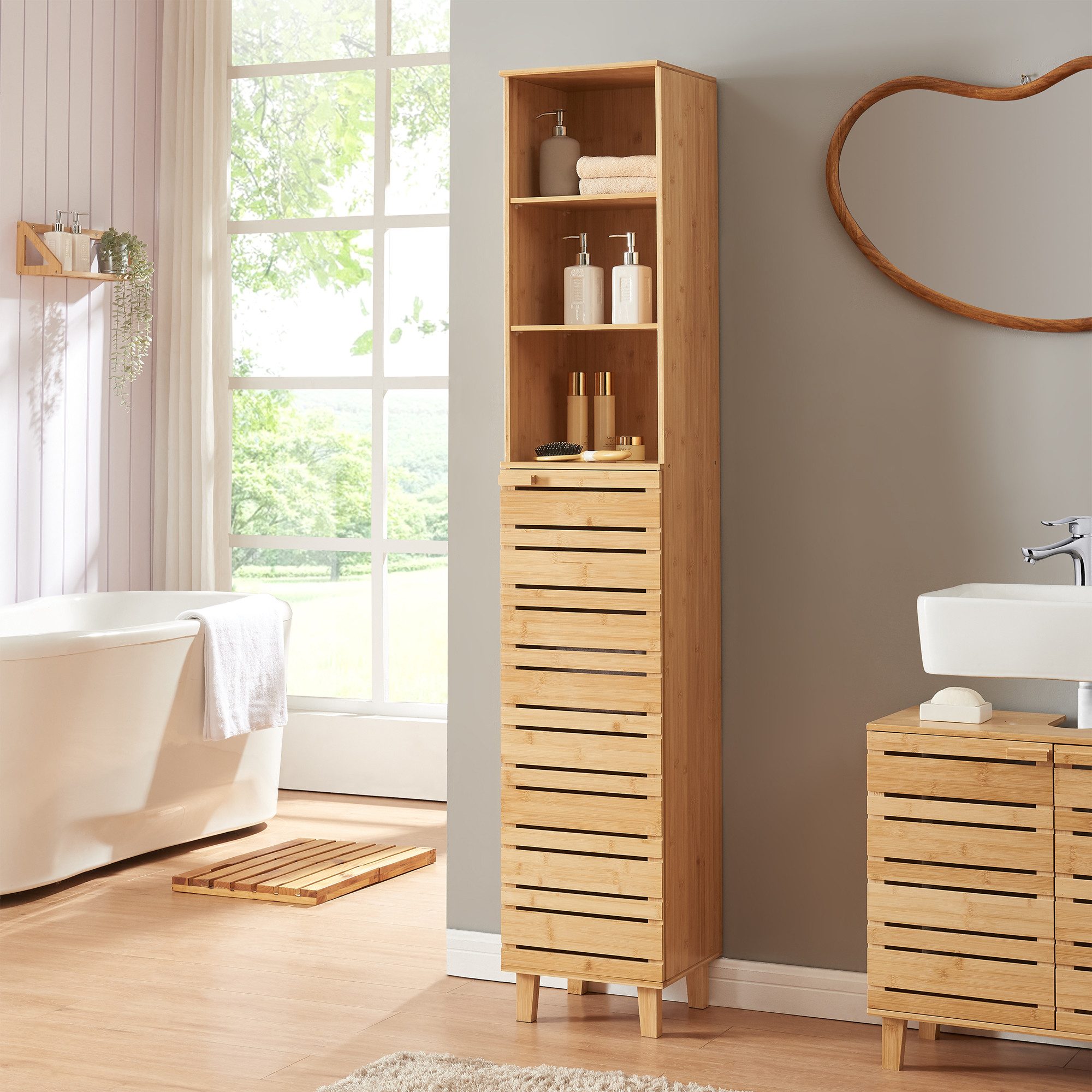 en.casa Hochschrank »Epind« mit einer Schranktür günstig online kaufen