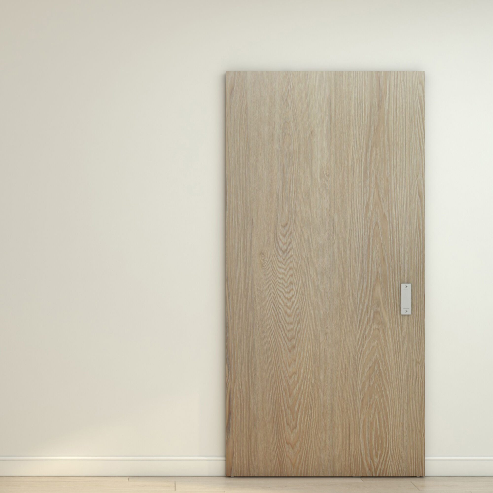 inova wohnen Schiebetür Holzschiebetür 103 x 210 cm (Komplett-Set), Eiche, Komplettset mit unsichtbarer Laufschiene und Softclose