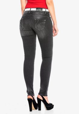 Cipo & Baxx Slim-fit-Jeans mit breiten Ziernähten in Slim Fit