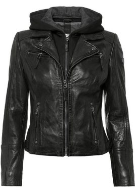 Gipsy Lederjacke Nola2 coole Biker mit Turndown Kragen & herausnehmbarem Kapuzen-Inlay